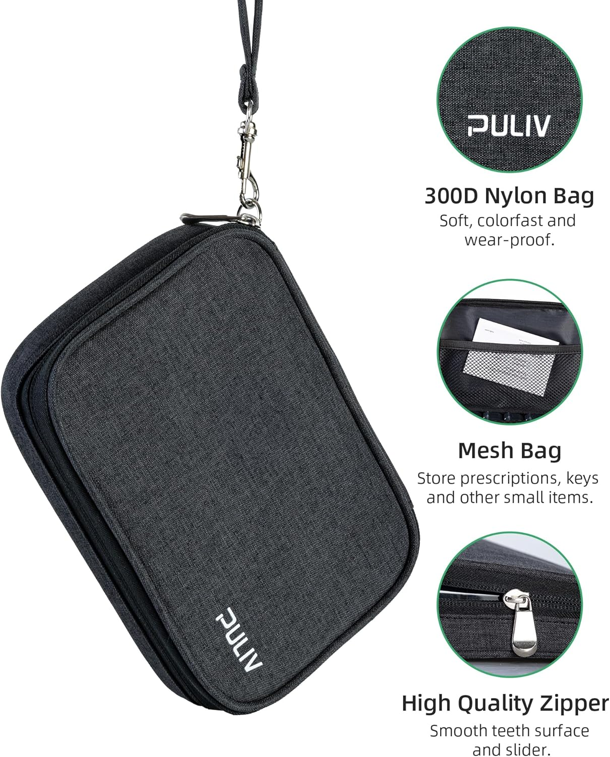 Weekly Pill Organizer 4 Times a Day with a Business Stylish Bag, PULIV Portable Pill Box 7 Day with 28 Compartments for Men, Removable Pill Sorters to Store Vitamin, Medication, Fish Oil, Supplements image number 2