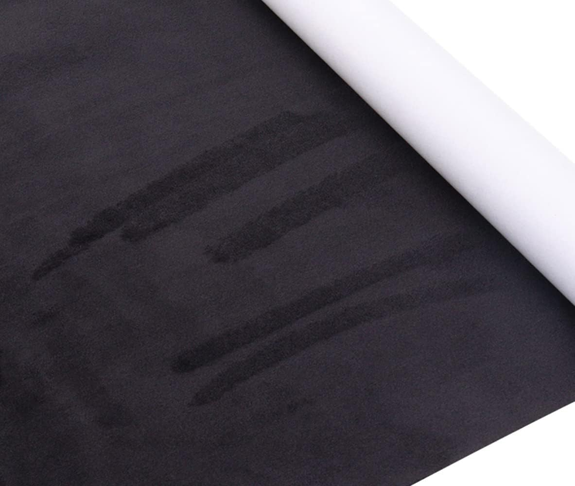 Black Microfiber Fabric Self-Adhesive Suede Look 16.5In X 59In, Premium Synthetic Leather - Stretch Film Fabric Perfect for Car Interior Decorate image number 5
