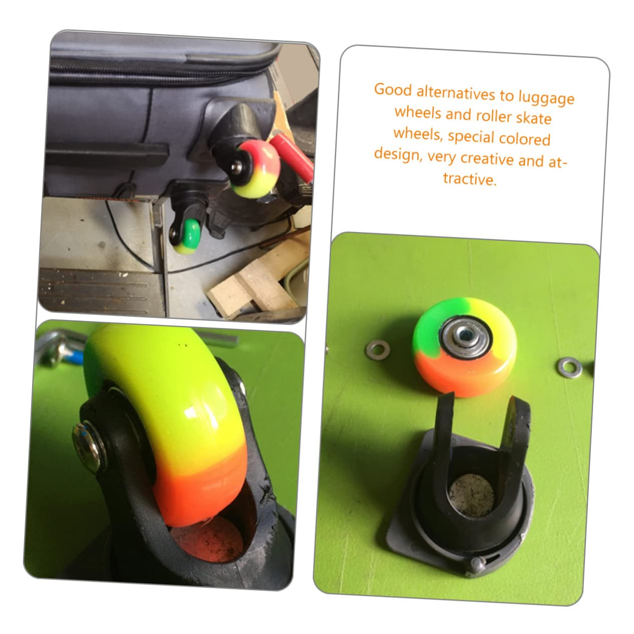 Mobestech 4 Sets Suitcase Wheels Luggage Wheels Replacement for Travel Suitcase Luggage Travel Gear image number 4