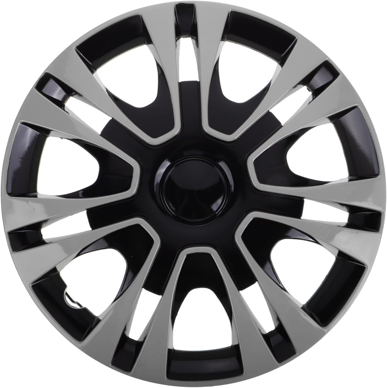 FELTECHELECTR 13 Inch Wheel Hub Covers Universal Fit Silver PP Rim Caps Easy Install Water Splash Guard Car Wheel Decorative Accessories image number 1