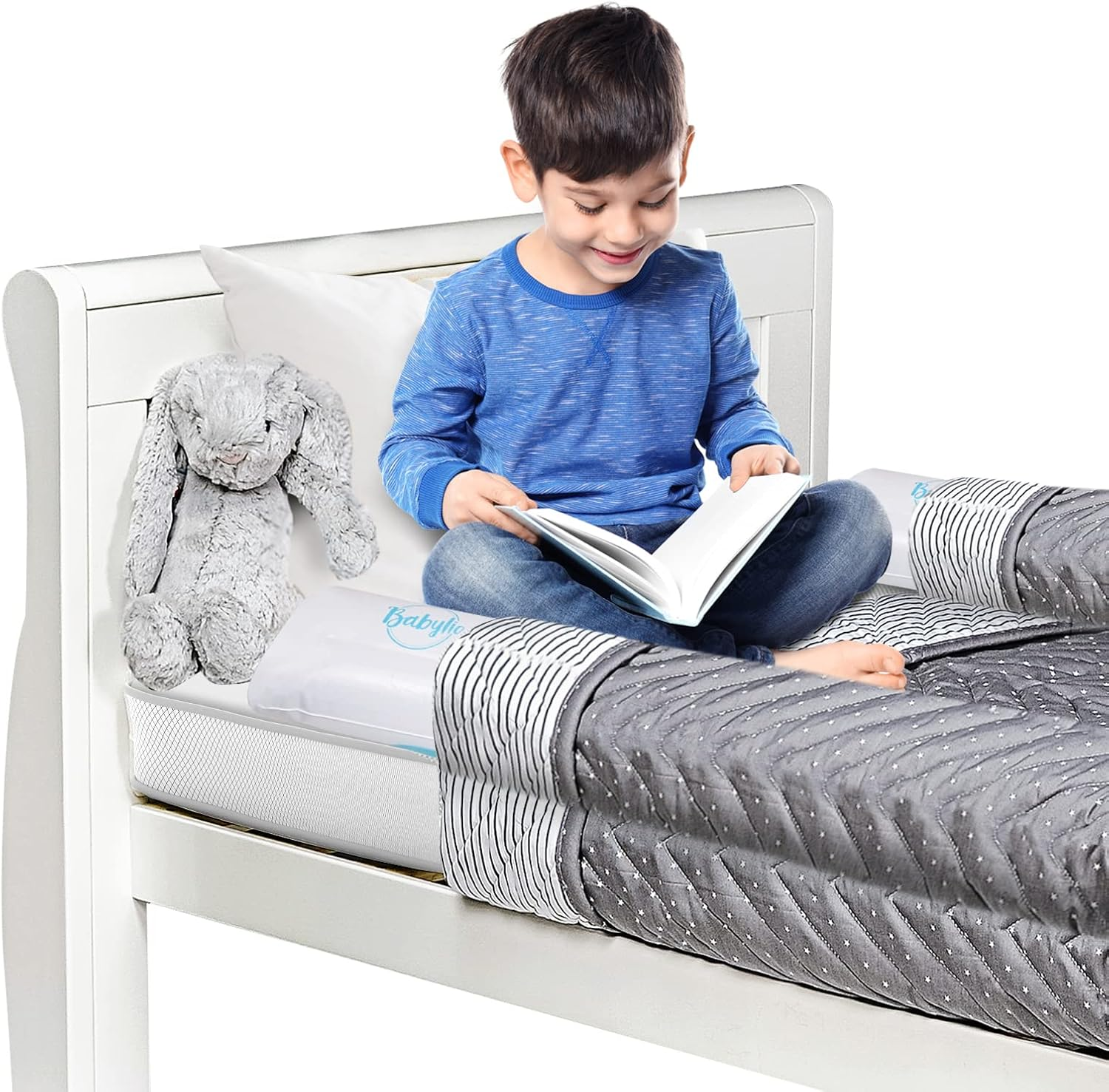 Babylio Inflatable Bed Rail [2-Pack] Travel Bed Rails for Toddlers- Lightweight & Durable Bed Guard Rails Compatible with Twin, Full, Queen & King Bed Sizes- No Pump Required- with Travel Bag image number 3