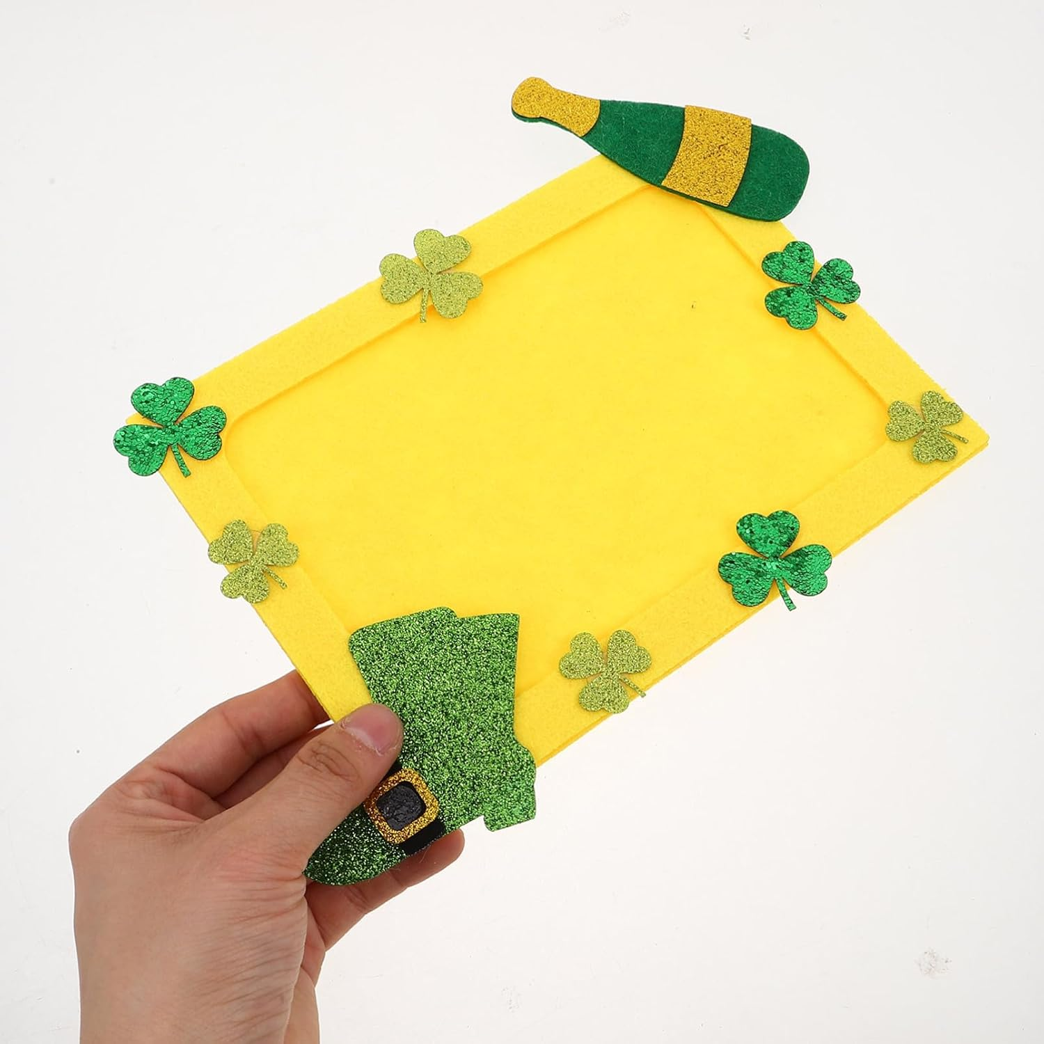 Abaodam Diy Photo Frame Shamrock Design St Patrick'S Day Decor Versatile Craft Picture Holder for Home Office image number 1