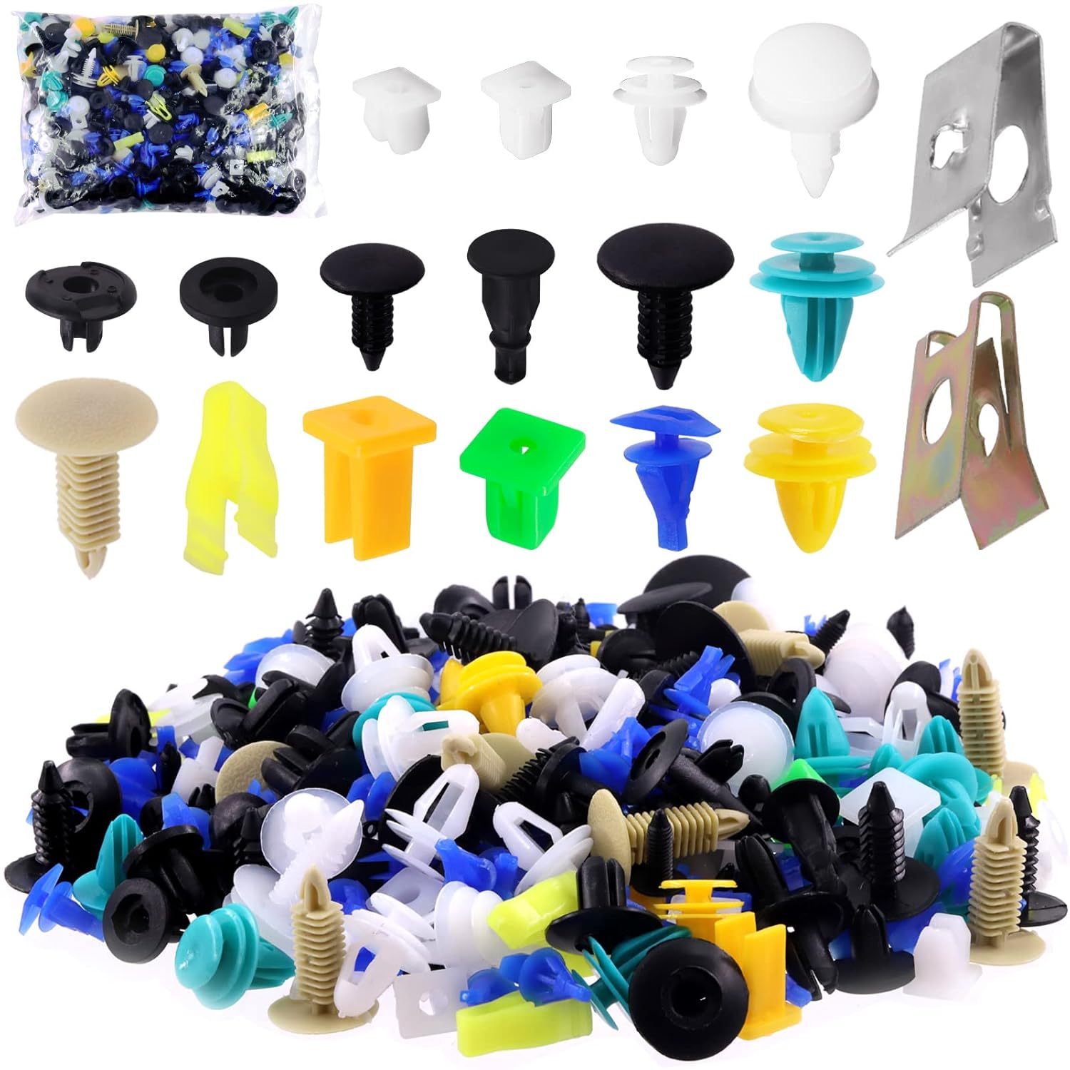 Keadic 500 Pcs Mixed Nylon Bumper Fender Trim Push Fasteners Rivet Clips Replacement Kit, Auto Panel Shield Engine Cover Retainer Fastener Rivet Push Clips for GM image number 3