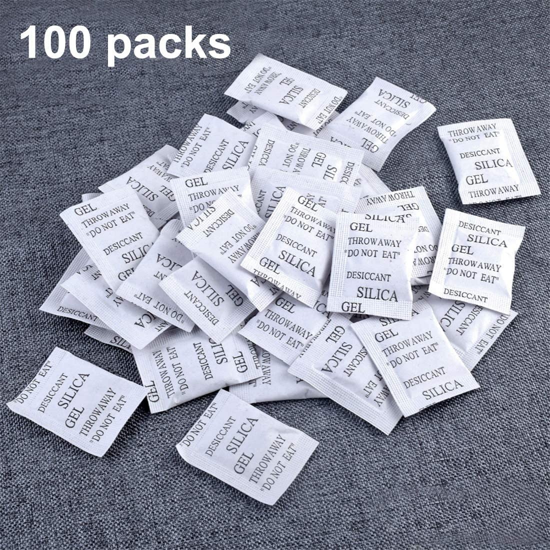 Durimoiy 2 Gram [100 Packets] Silica Gel Packets, Desiccant Packs, Dehumidifier - Silica Gel Packets, Moisture Absorbers, Silica Gel, Silica Packets image number 6