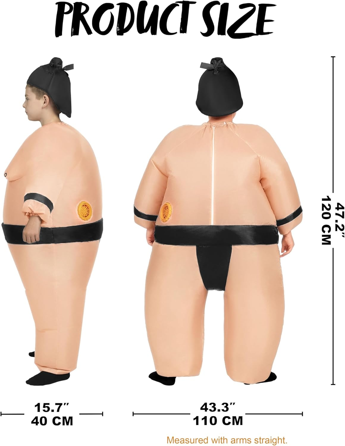 Spooktacular Creations Kids Inflatable Costume, Full Body Sumo Wrestler Costume for Halloween Dress up Costume Parties - Multicolor image number 6