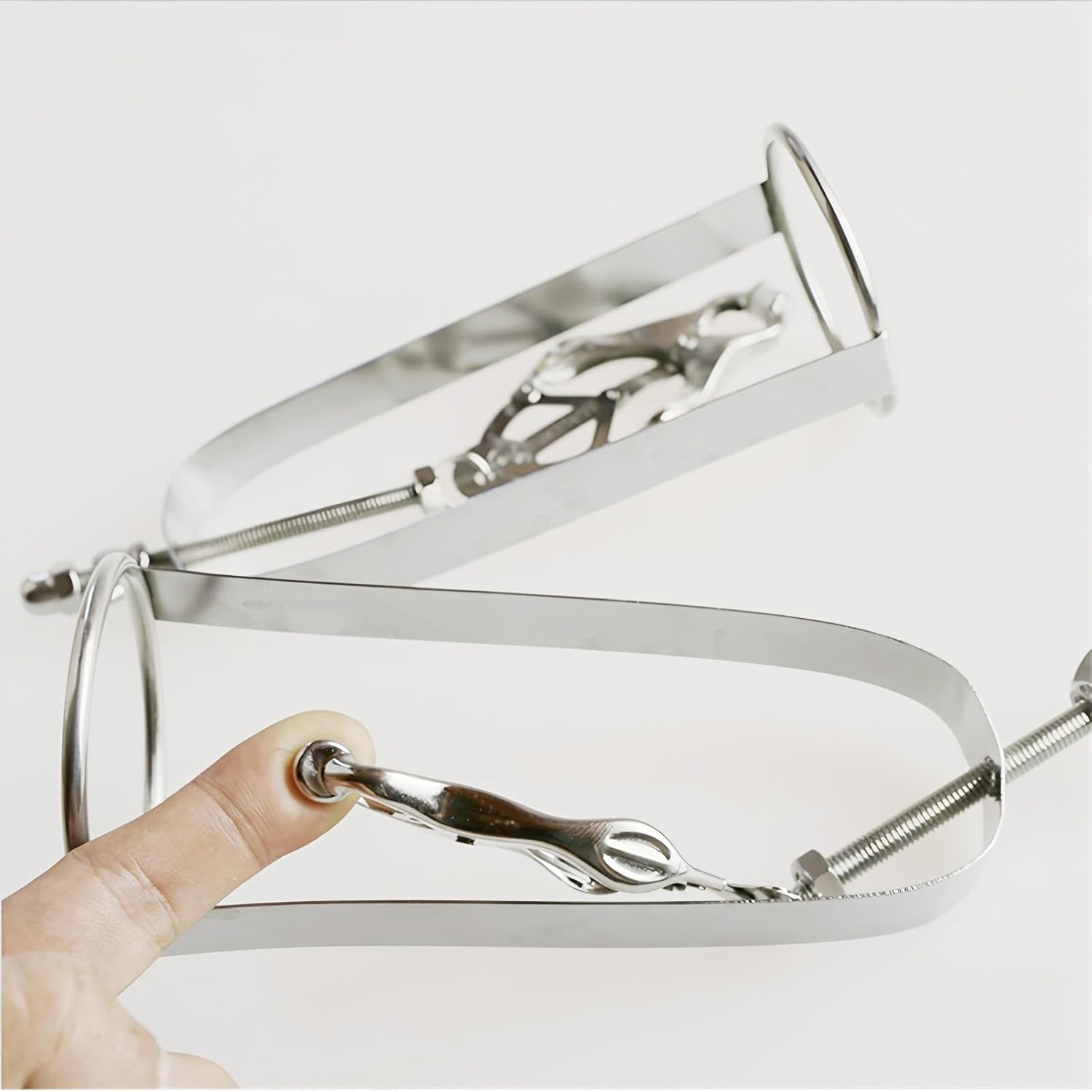 Stainless Steel Nipple Clamps for Women - Adjustable BDSM Nipple Clips with Weights, Non-Piercing Butterfly Clamps for SM Bondage & Couples Play (Nipple Toys) image number 5