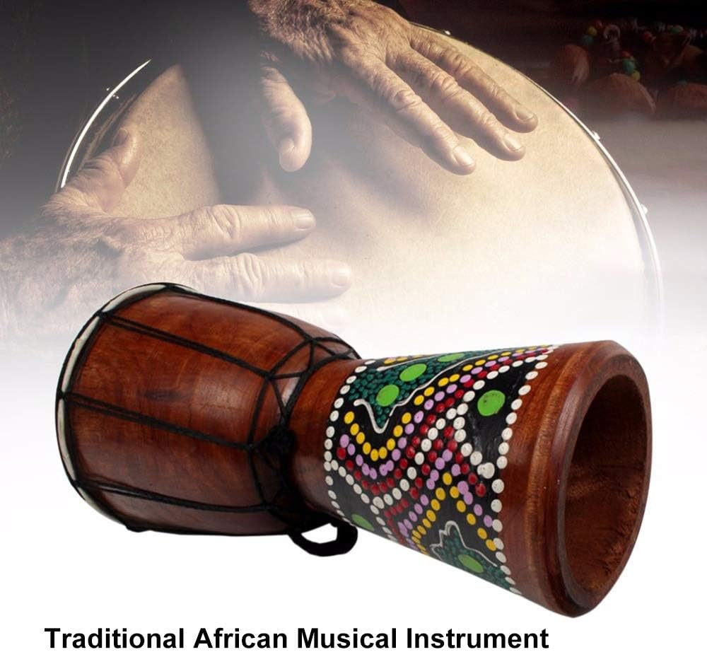 ACAGALA 6In African Djembe Drum Hand-Carved Solid-Wood Goat-Skin Traditional African Musical Instrument