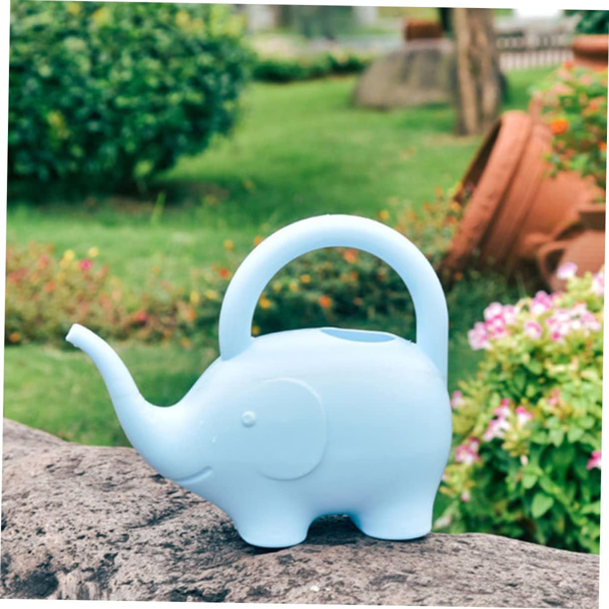 GANAZONO 2Pcs Cartoon Boy Girl Watering Can Ergonomic Design for Plants Adorable Elephant Lightweight Watering Can for Boys and Girls Gardening image number 3