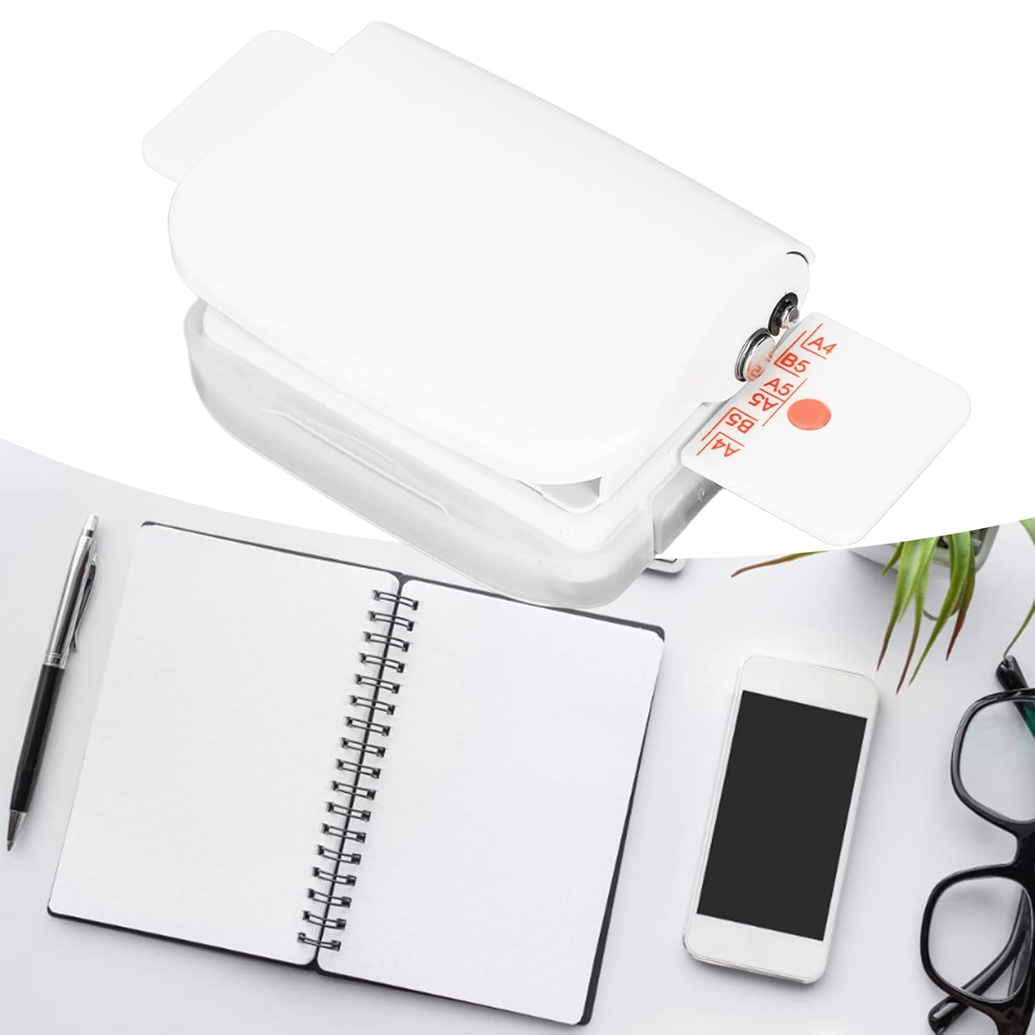 Binding Machine, Manual Binding Machines, Multipurpose 6 Holes Cinch Book Binding Machine for Home Office, Comb Binder Machine Book Maker for Letter Size, A5 or Smaller - 3 image number 4