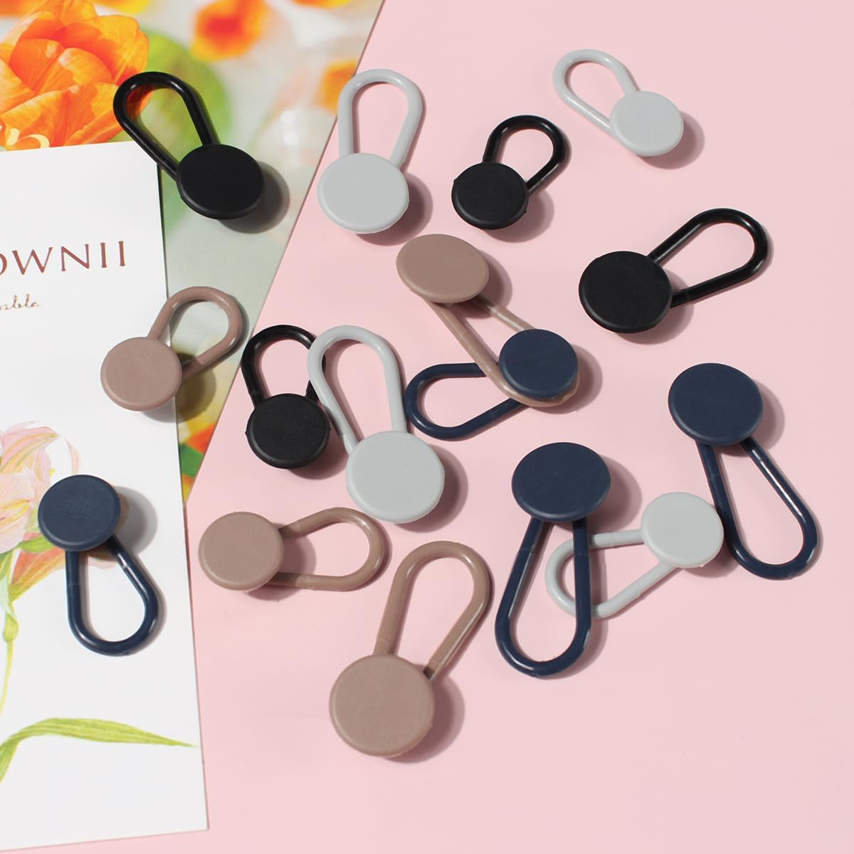 16 PCS Button Extenders for Jeans,Pants Waist Button Extender for Women Men,4 Colors Pant Waistband Expander, Ceryvop Pants Waist Extension 1-1.4 Inches image number 4