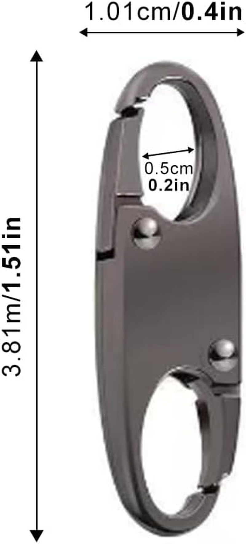 Anti-Theft Zipper Clips, 6-Pack S-Shaped Carabiner Locks with Mini Snap Hooks for Backpacks, Camping, Fishing, Travel, and Outdoor Sports, Black & Silver & Gray, Fashion