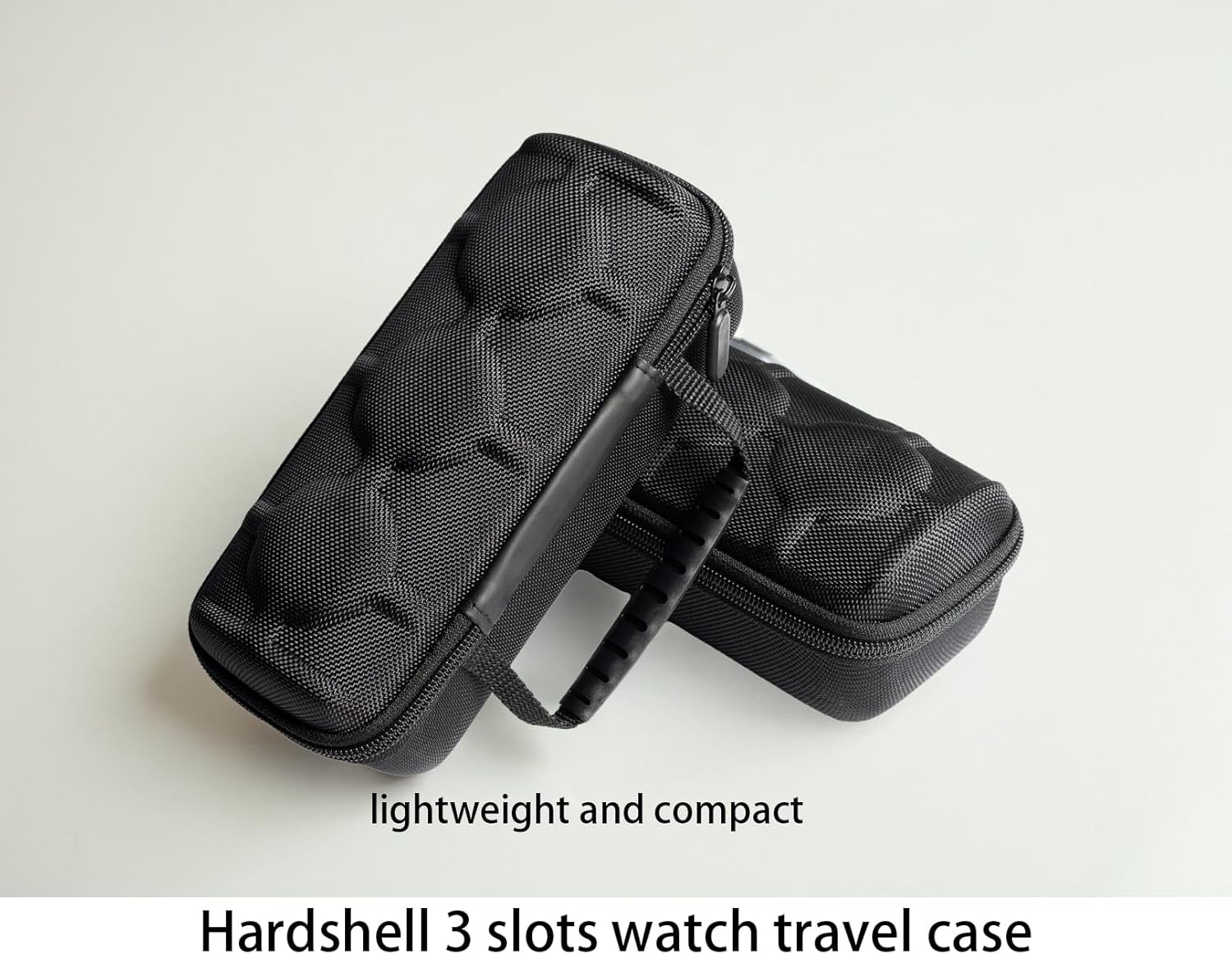 SAFEBUDDY Watch Travel Roll Case Box for 3 Watches, Hard Safe Transfer Case with Soft Protective Pillow,Fit Most Watches up to 60Mm Face(3Slot) image number 1