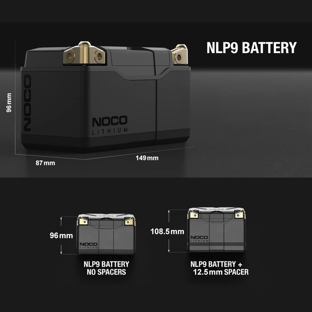 NOCO Lithium NLP9: Ultra-Light 12V Lithium Motorbike Battery &ndash; Group 9 &ndash; 3Ah &ndash; 400A Start Power &ndash; Intelligent BMS &ndash; UL Certified image number 1