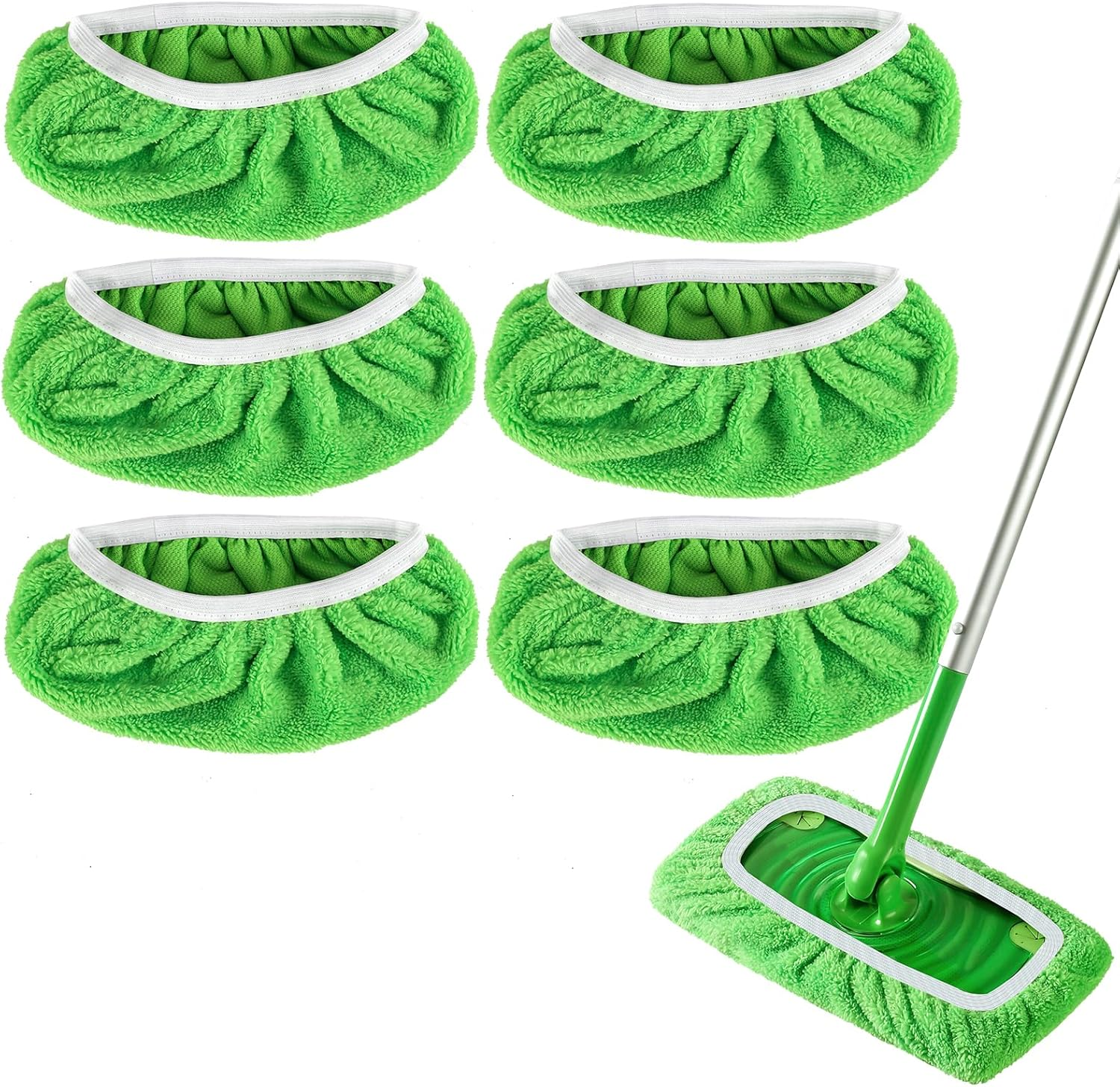 Reusable Wet Pads for Swiffer Sweeper Mop - Dry Sweeping Cloths & Wet Mopping Cloths for Household Cleaning - Washable Microfiber Pads for Mopping Floors - 6 Pack (Mop Is Not Included) image number 6