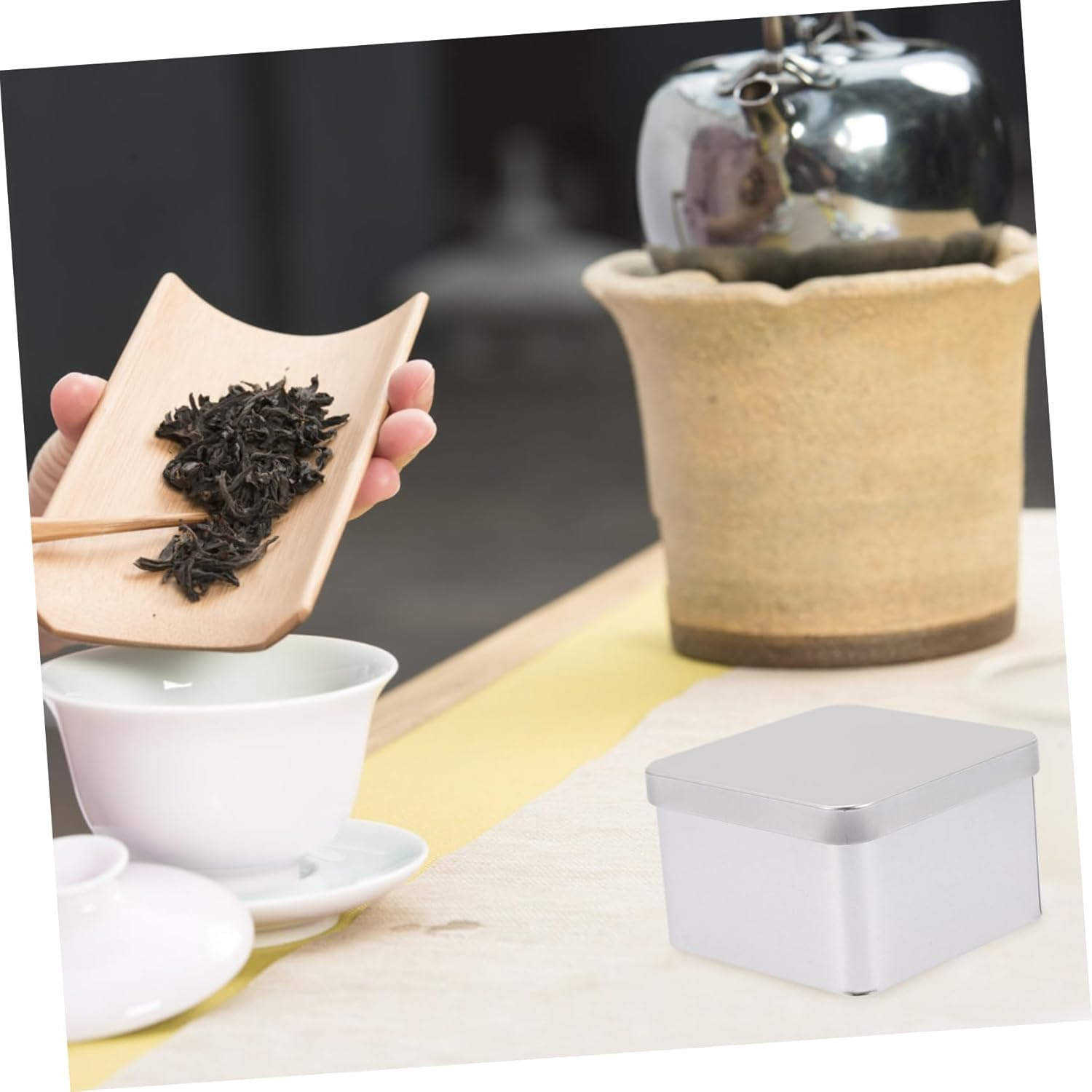 GRIRIW 5Pcs Tinplate Storage Can Home Tea-Leaf Jar Tea Container Home Supply Tin image number 1