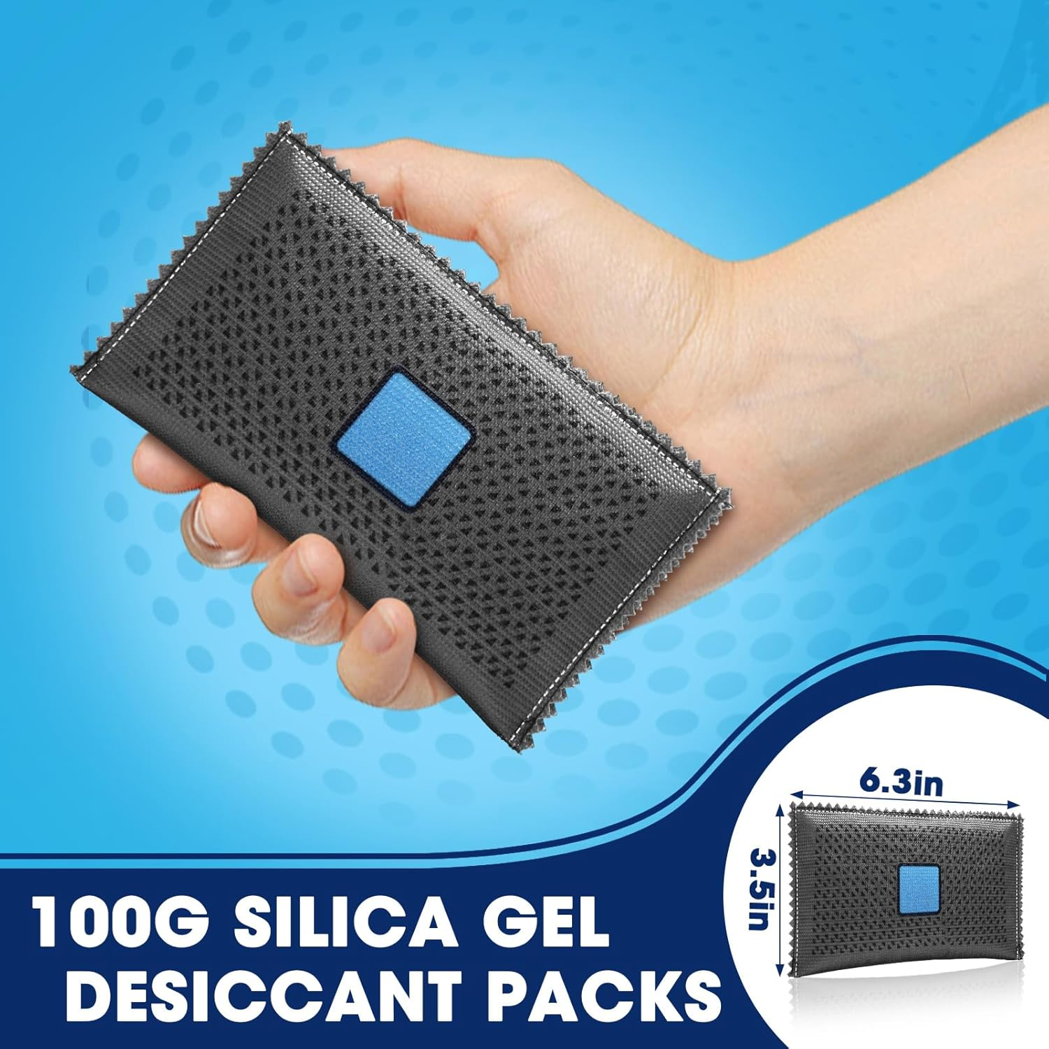 Timgle 10 Pcs 100G Rechargeable Desiccant Packs for Storage Silica Gel Packets Dry Moisture Absorbers Bags Reusable Desiccant Car Dehumidifiers Bag for Closet Home Car Moisture Absorbing image number 5