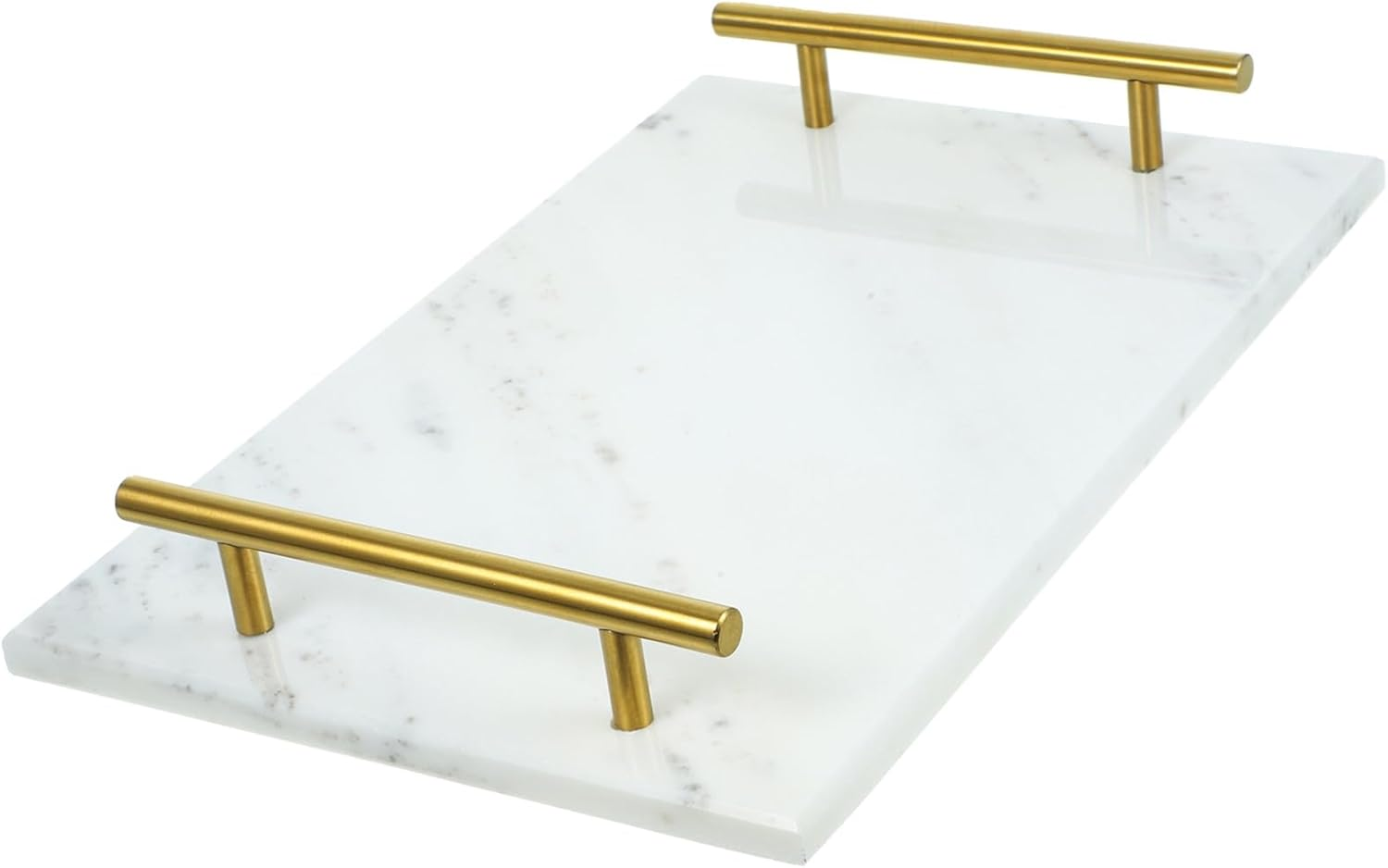 Didiseaon Marble Serving Tray Handles Marble Food Tray 30X20Cm Multipurpose Storage Plate for Kitchen and Dining image number 1