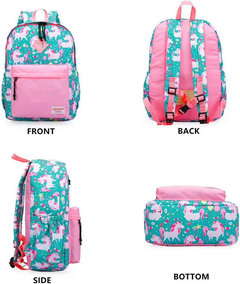 NICE CHOICE Preschool Backpack Kindergarten Elementary School Toddler Backpacks with Lunch Bag Pencil Case Set, Cute Unicorn Set, 15Inch, Modern - Cute Unicorn Set image number 2