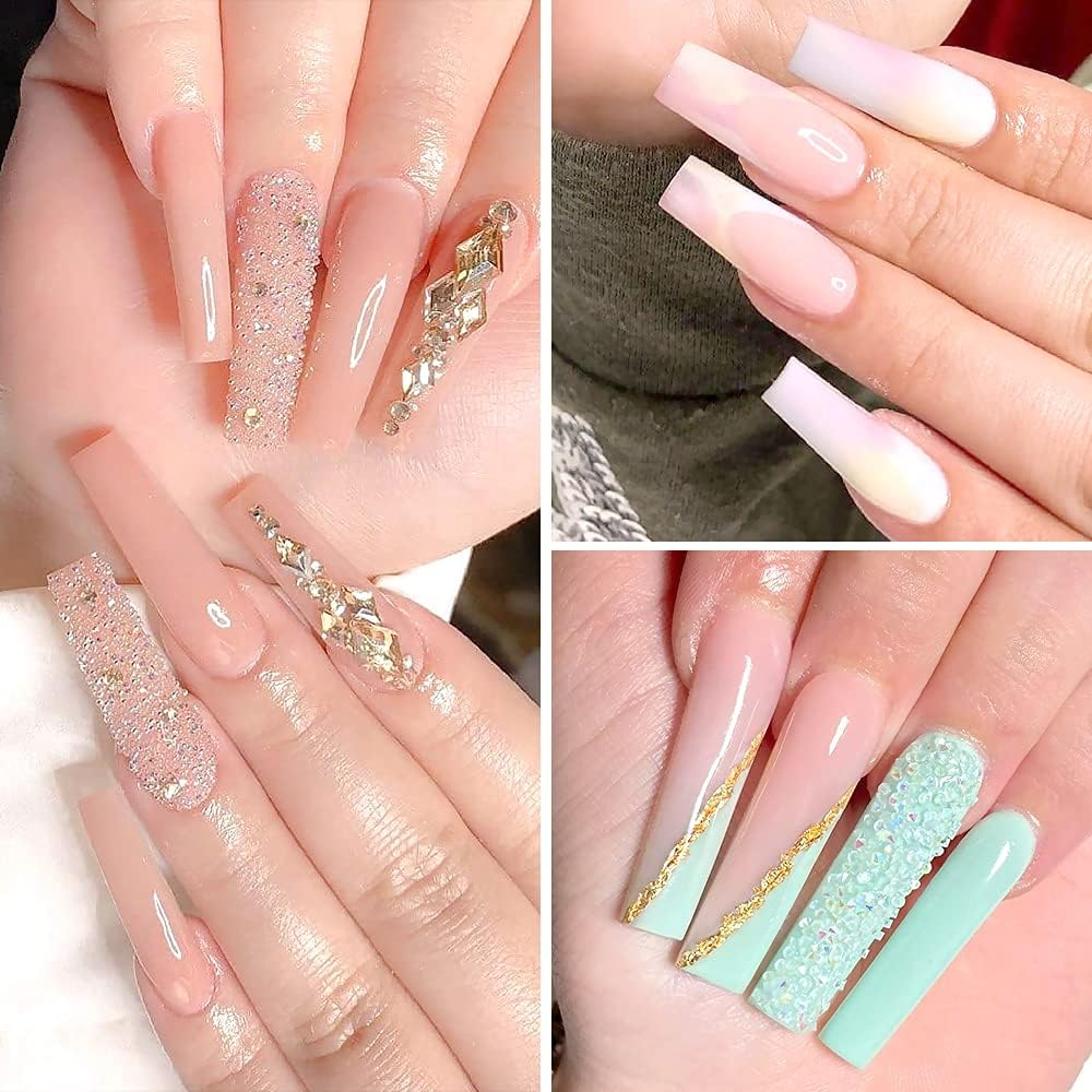 500Pcs Coffin Nail Tips, 10 Sizes Acrylic Poly Nail Extension Gel Tips Half Cover Extension Transparent Long C Curve Nail Tips for Salons and DIY Nail Art with Box (Clear) image number 6