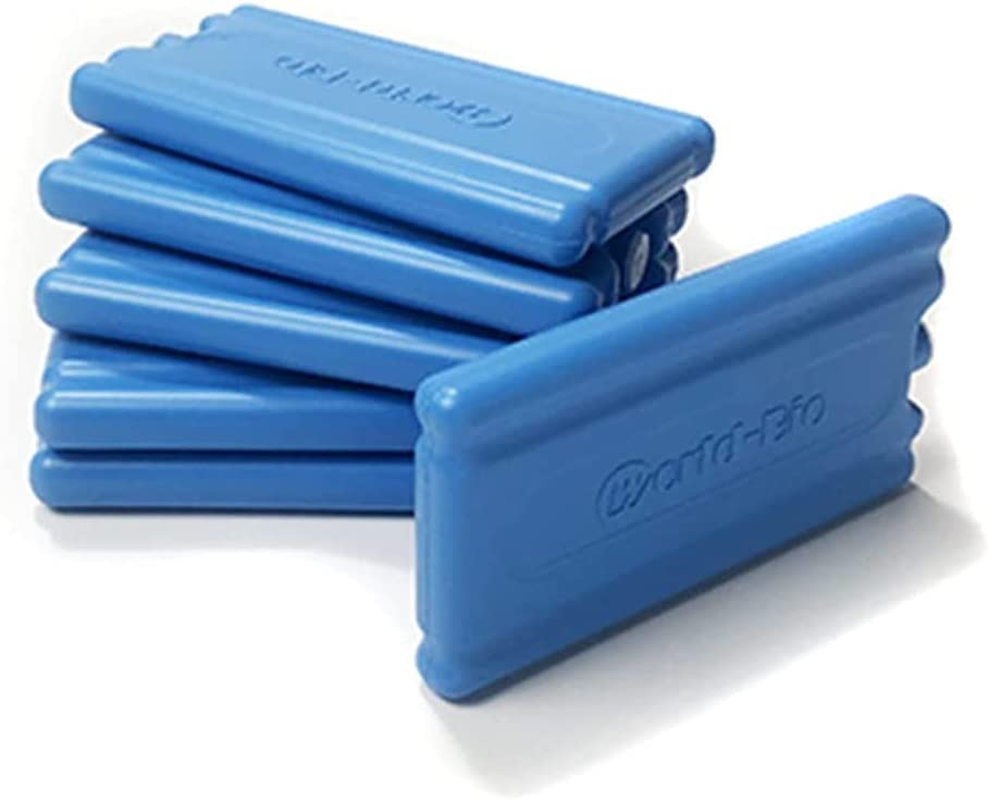 WORLD-BIO Ice Pack Brick Freezer Cool Packs for Lunch Box, Slim, Lightweight, Long-Lasting Reusable for Lunch Cooler Bag, Thin Lunchbox Cold Pack Blocks for Coolers Canned Beer Keep Food Fresh 6 Packs image number 2