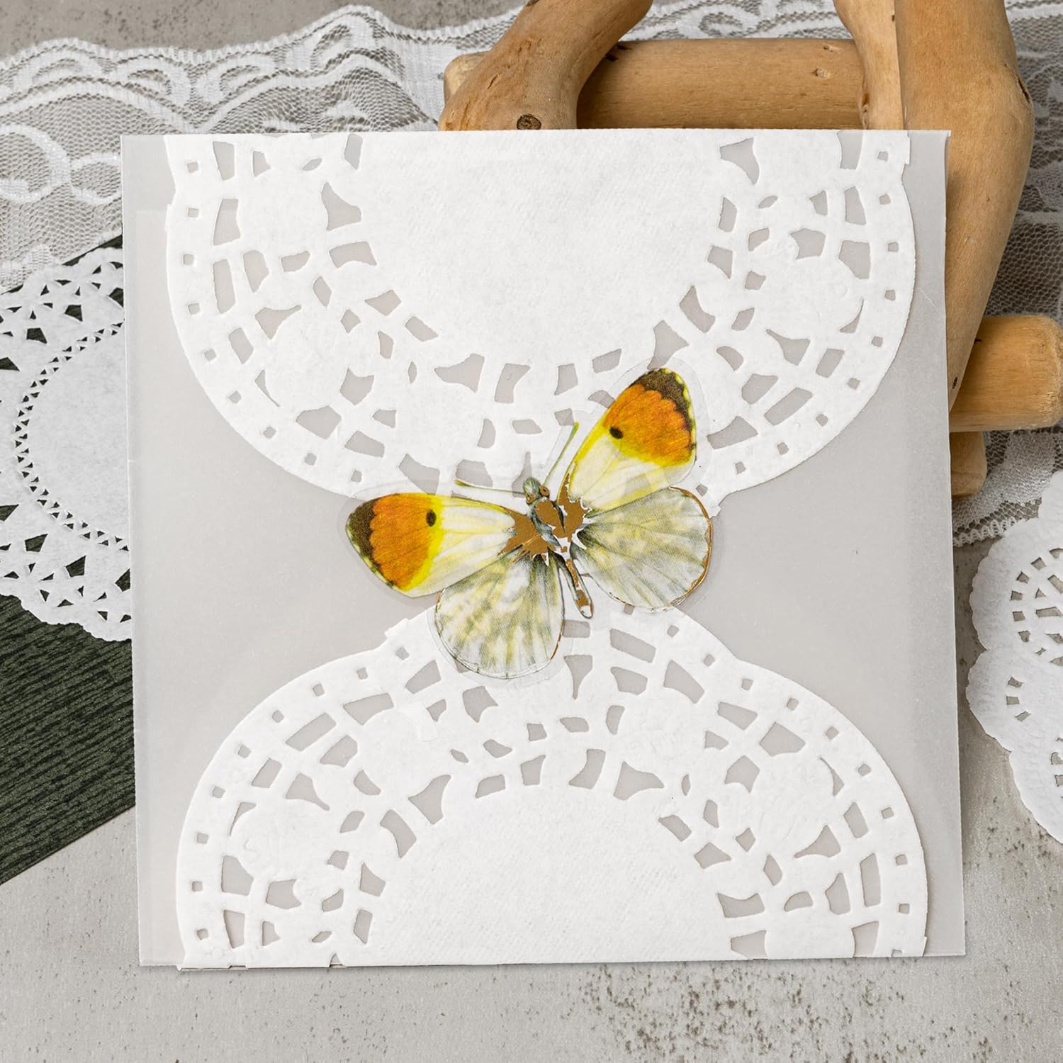 300 Sheets White round Lace Doilies Hollow Cutouts Vintage Collage Retro Deco Thin Decoupage 3 Small Sizes 3.5"/4"/4.5" for Scrapbooking Crafting Journal Planner (Doily) image number 1