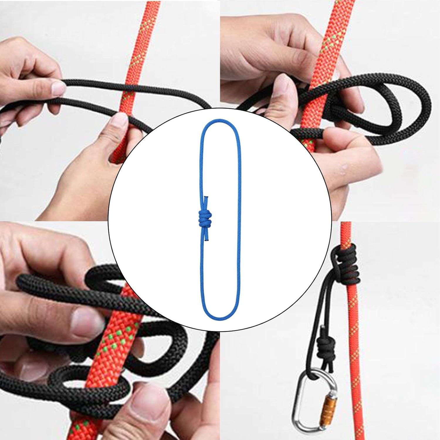 Amagogo Multipurpose 6Mm Prusik Cord Equipment Knot Rope Wear Resistance Rope 120Cm Length Tie down Rope Utility Cord for Climbing Hiking image number 4