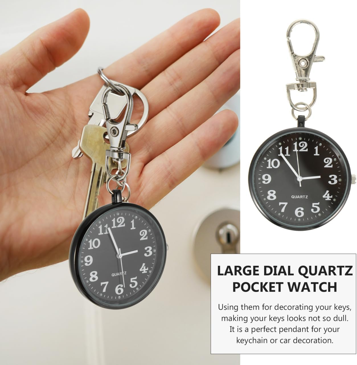 Sosoport 2 Pcs Pocket Watch Wrist Alloy Miss Quartz Watches Numerals Dial Pocket Watches image number 6
