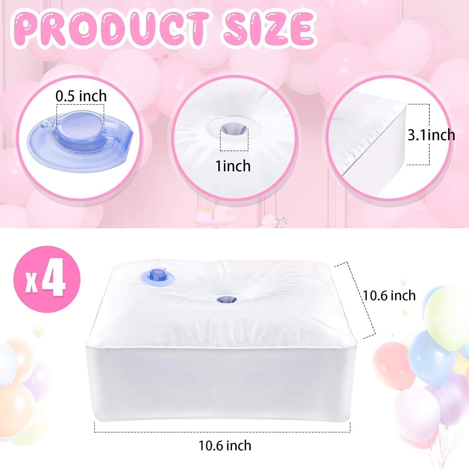 4 Pcs Balloon Arch Stands Base, Heavy Weight Water Bag for Balloon Column Stand & Balloon Arch Set, Water Fillable Base for Party Wedding Graduation Birthday Decor image number 2