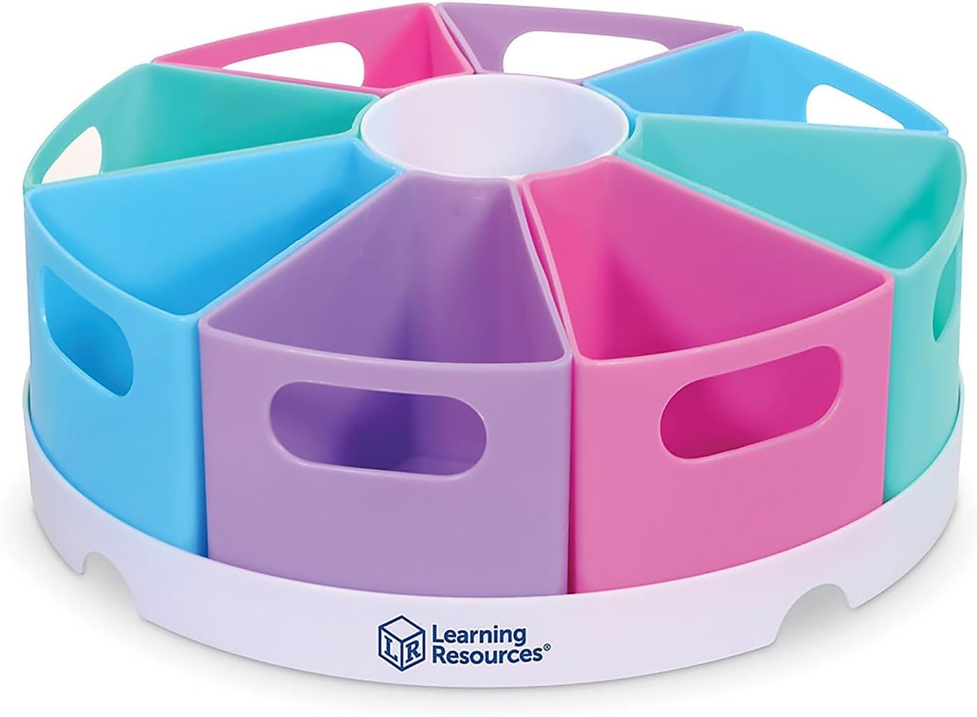 Learning Resources Create-A-Space Storage Center, 10 Piece Set - Desk Organizer for Kids, Art Organizer for Kids, Crayon Organizer, Homeschool Organizers and Storage, Pastel image number 3