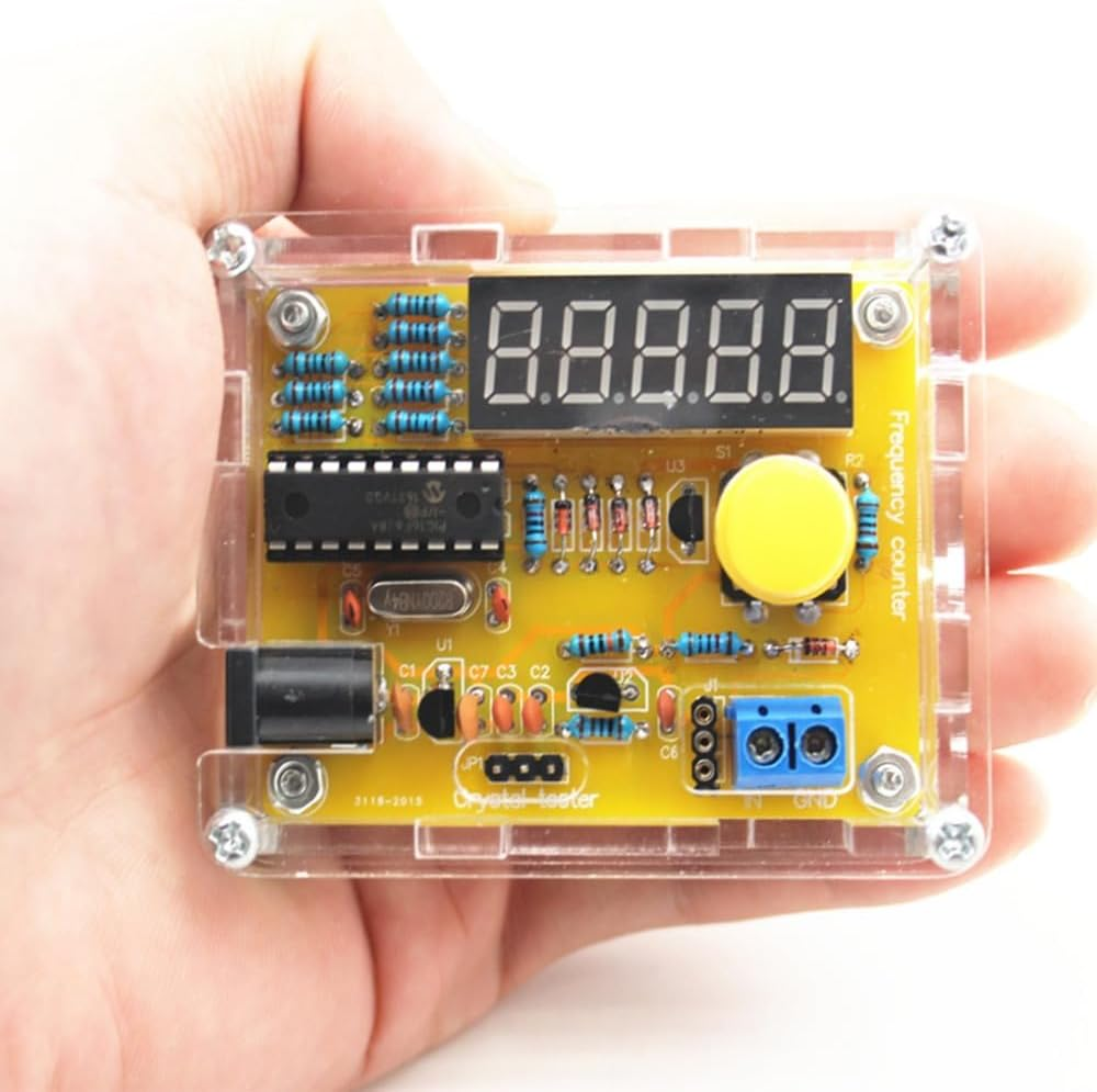 Frequency Meter Kit, 1Hz-50Mhz DIY Crystal Oscillator Tester Frequency Measuring Meter with Shell, Digital Frequency Counter Kit image number 2