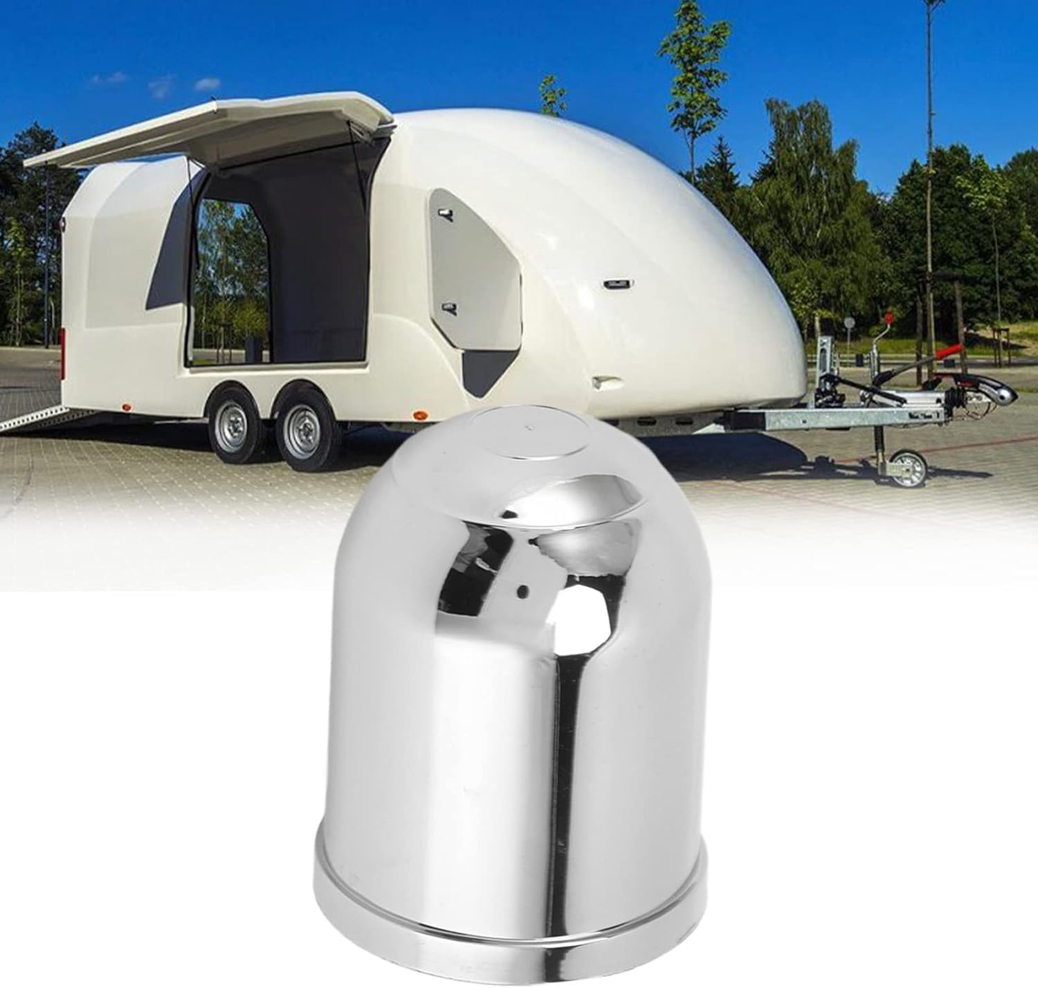 Trailer Hitch Ball Cover, Easy-On Exterior Bright Dustproof Tow Bar Ball Cover for 50Mm, 2In, 1‑7/8In Hitch Balls image number 4