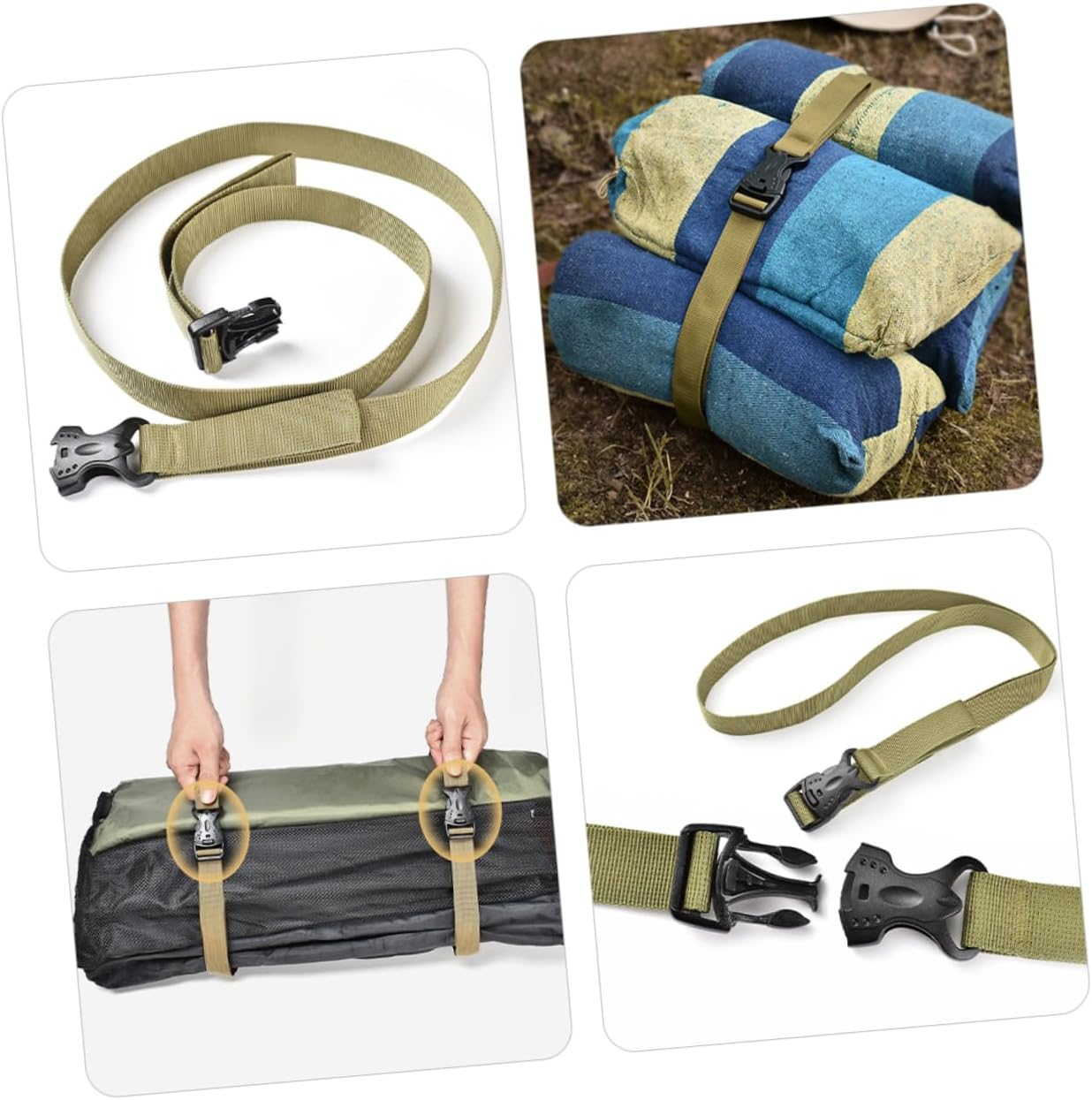 Baluue Adjustable Luggage Straps Buckles for Travel Camping Carrying Suitcase image number 3