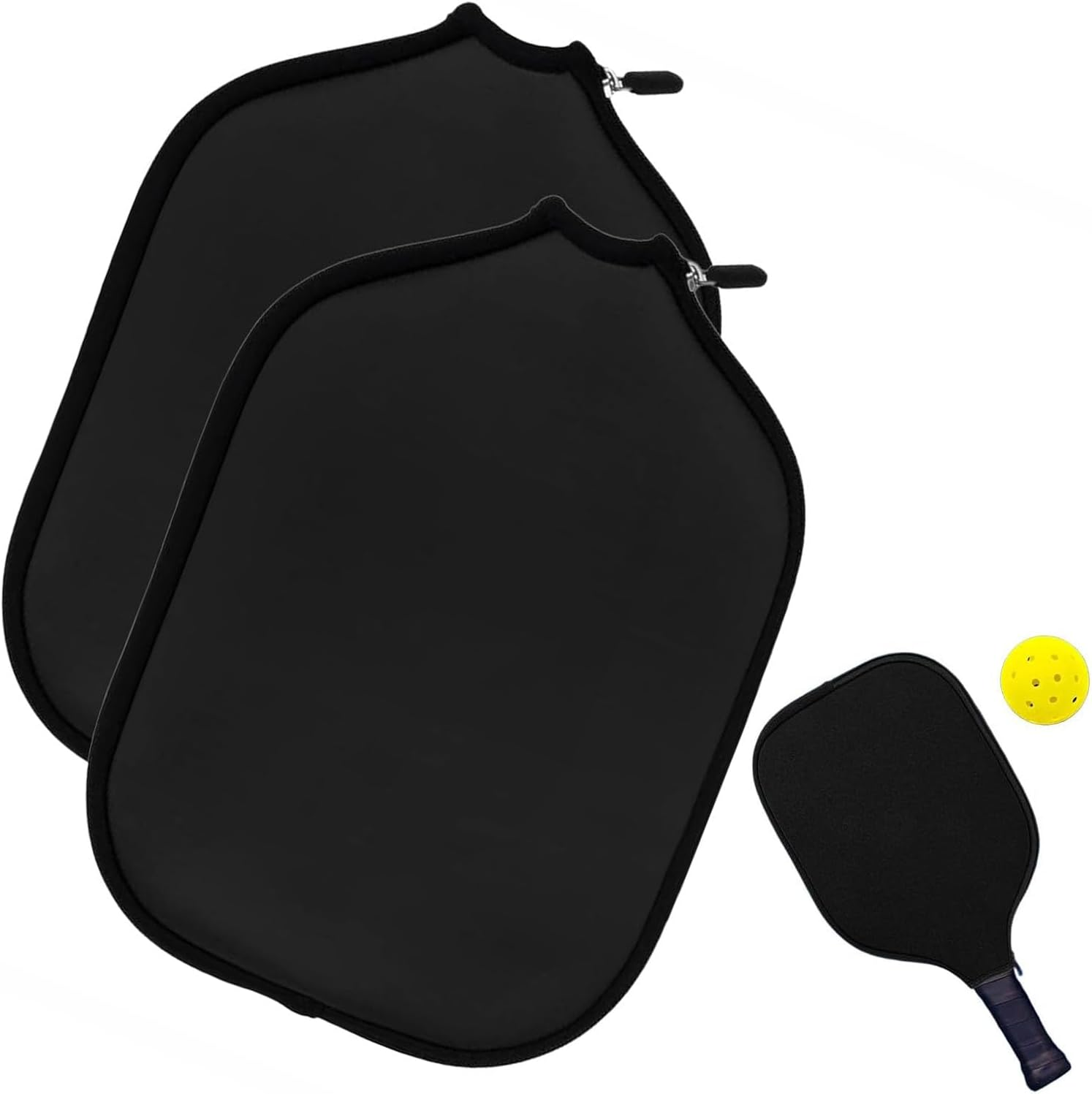 BEANPRECOY 2Pcs Neoprene Pickleball Paddle Covers (8.27 X 11.02 Inch) Durable Pickleball Racket Sleeve Protector for Paddle Storage & Travel, Pickleball Accessories