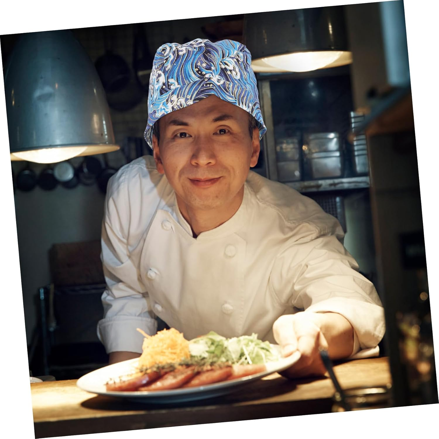 MERRYHAPY Kitchen Work Hat Chef Hat Breathable Fabric for Waiter Service for Restaurant for Kitchen Dining