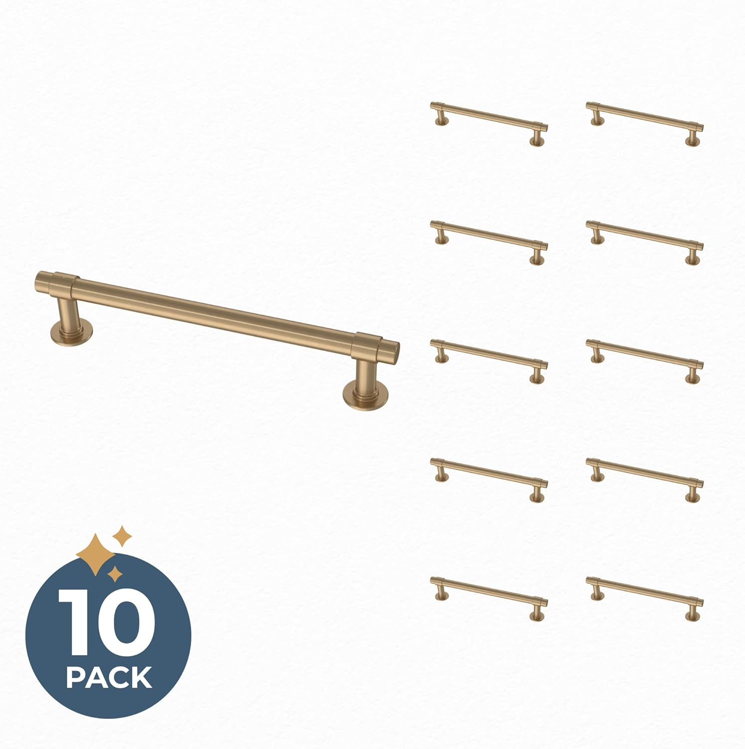 Franklin Brass Francisco (10-Pack) Cabinet Handles 5-1/16" Hole to Hole Champagne Bronze Kitchen Cabinet Pulls Drawer Handles Cabinet Hardware Dresser Gold Drawer Pulls P29618Z-CZ-B image number 5