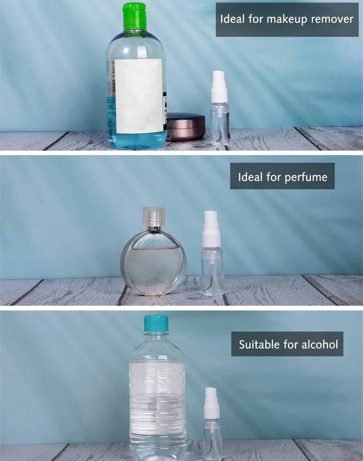 Luxiremi 4 X 20 Ml Refillable Spray Bottles, Reusable Travel Fine Mist Spray Bottles for Hair, Cleaning, Aromatherapy and Essential Oil image number 3