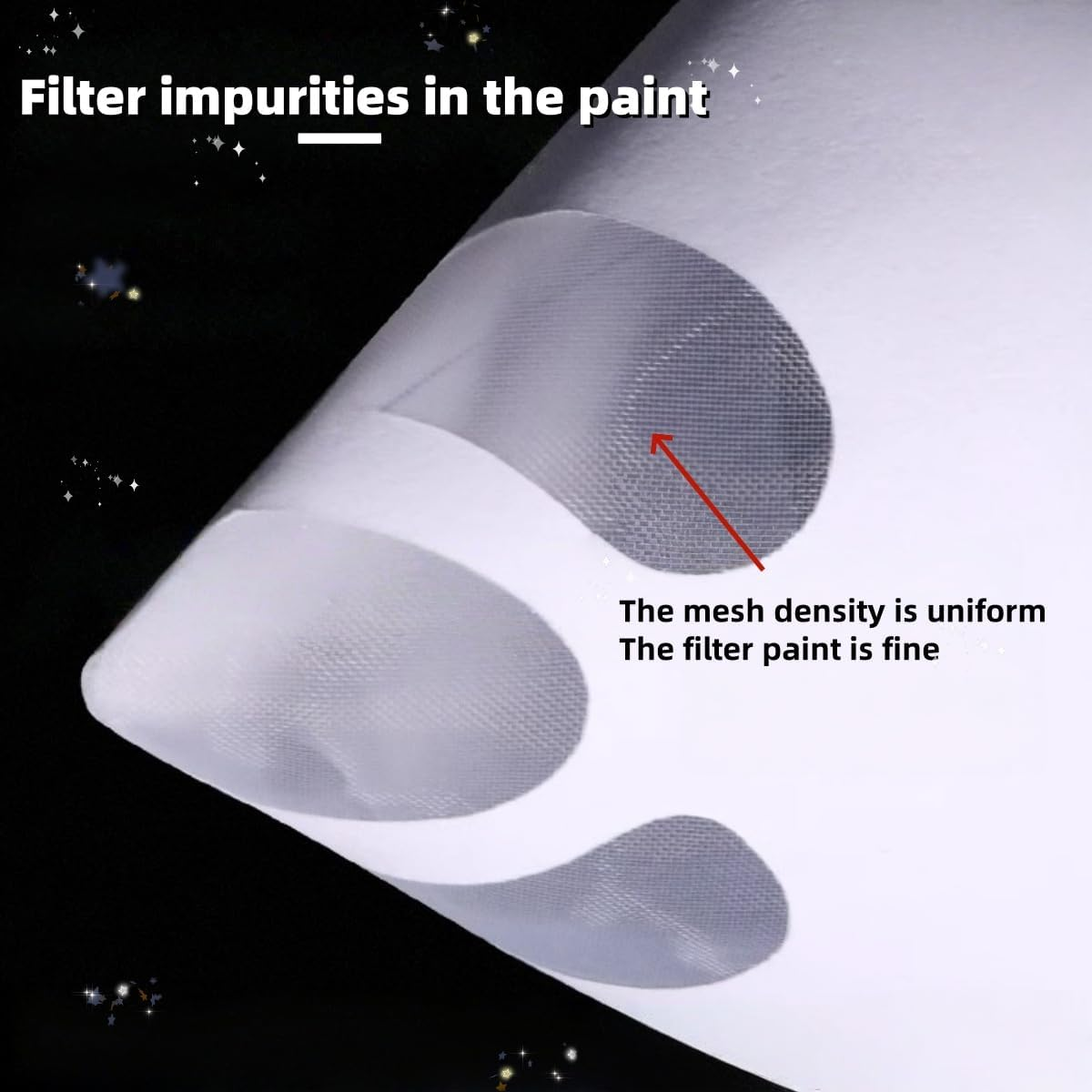 100 PCS Paint Paper Strainers Paint Filter with Fine Nylon Mesh for Automotive,Ywbfove Paint Filter Strainer Replacement for Art Painting,Spray Guns, Arts & Crafts White,Paint Funnel image number 3