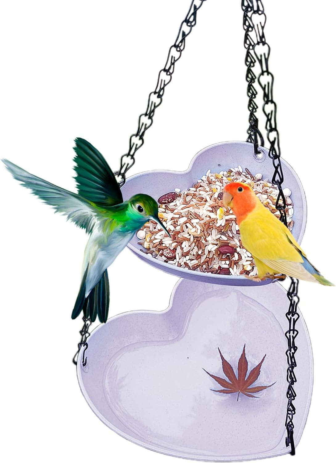 Bird Feeder and Bath | Bird Feeder Tray | Two-Layer Weatherproof Feeding Tray for Hummingbirds Backyard Balcony Garden Patio Wildlife image number 6