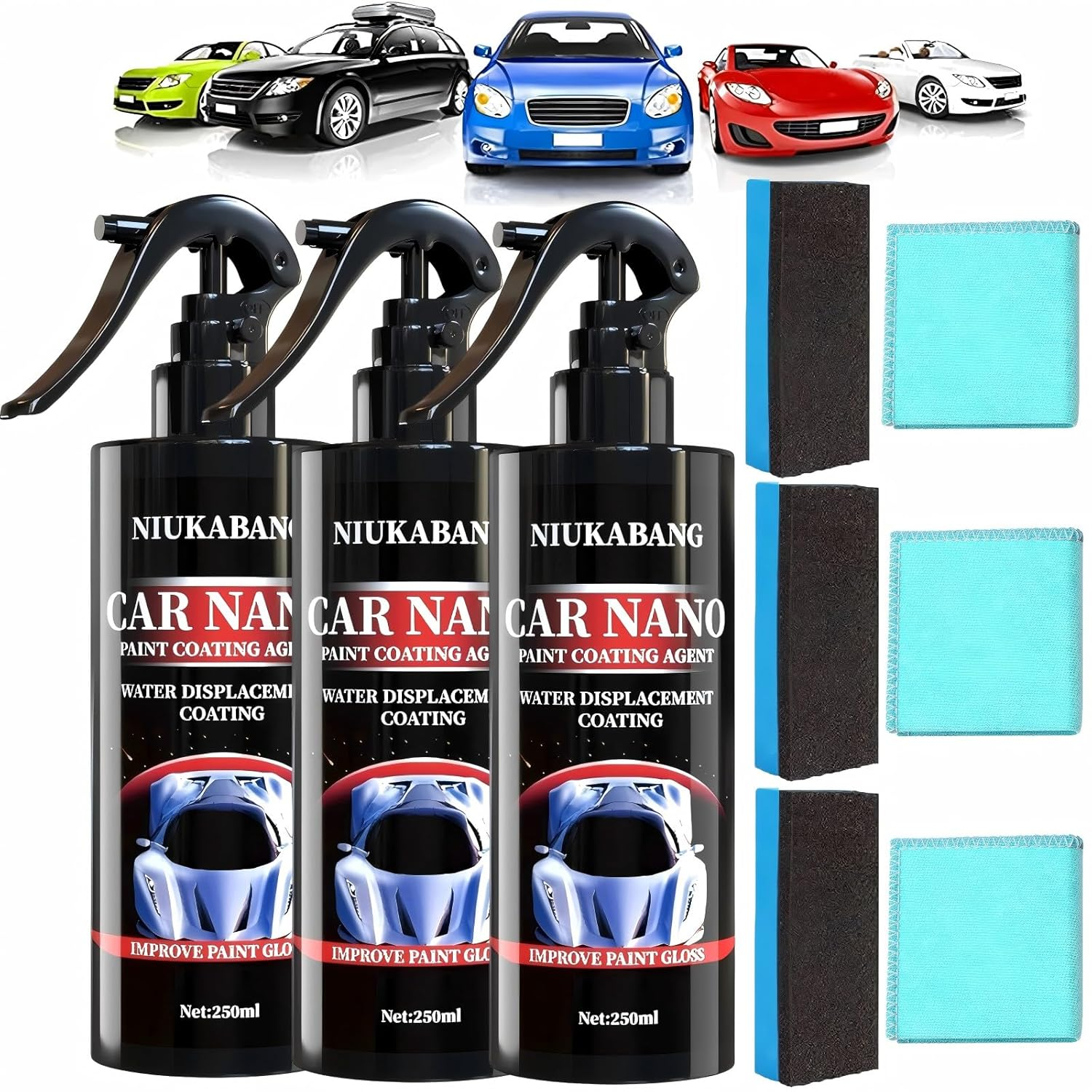 2PCS Nano Car Spray, Car Scratch Remover, 2025 New Paint Coating Agent, Auto Nano Ceramic Coating, Quick Paint Protection, Auto Scratch Repair Paste Polishing Wax, 250Ml
