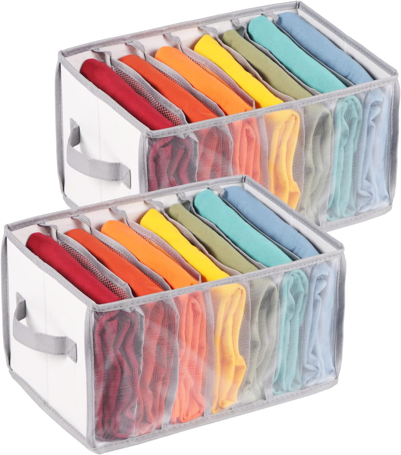 Univivi Large Wardrobe Organiser, Portable Mesh Wardrobe Organiser for Pax, Jeans, Trousers, T-Shirt, Leggings, Storage Wardrobe Organiser, Pack of 4