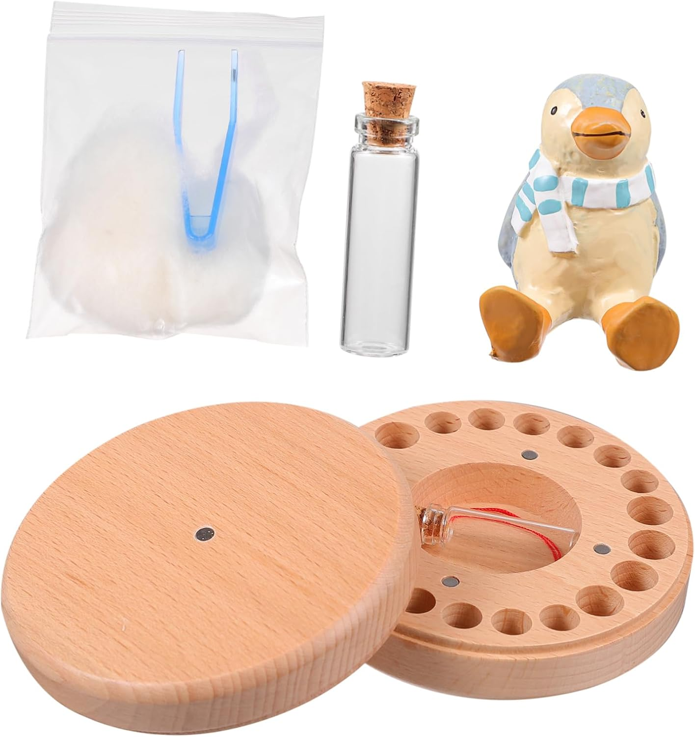 1 Set Deciduous Tooth Holder Teeth Storage Box with Chart Handmade Keepsake Organizer for Present image number 5