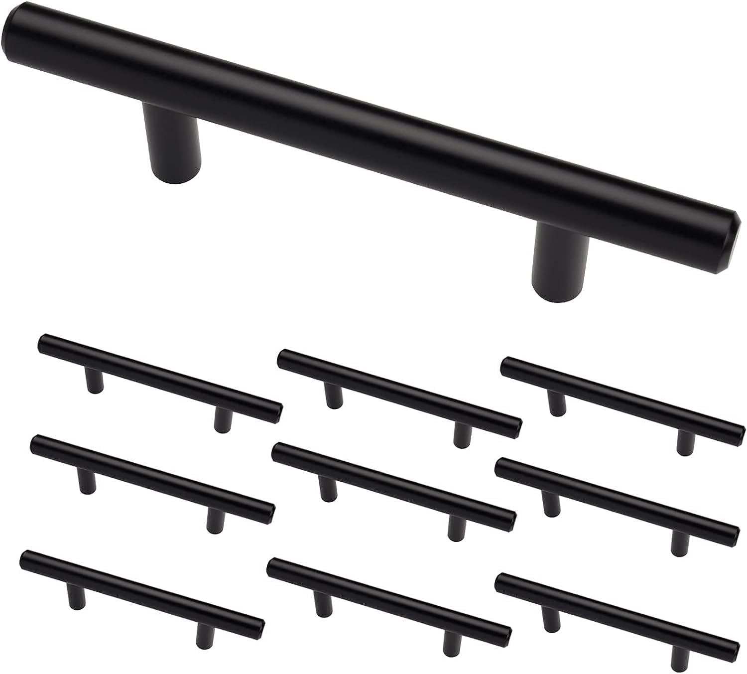 10 Pack Brushed Nickel Cabinet Pulls, Kitchen Cabinet Handles, 3.8 Inch Handles Stainless Steel Cabinet Hardware for Kitchen and Bathroom Cabinets, 5.9 Inch Overall Drawer Pull Knobs