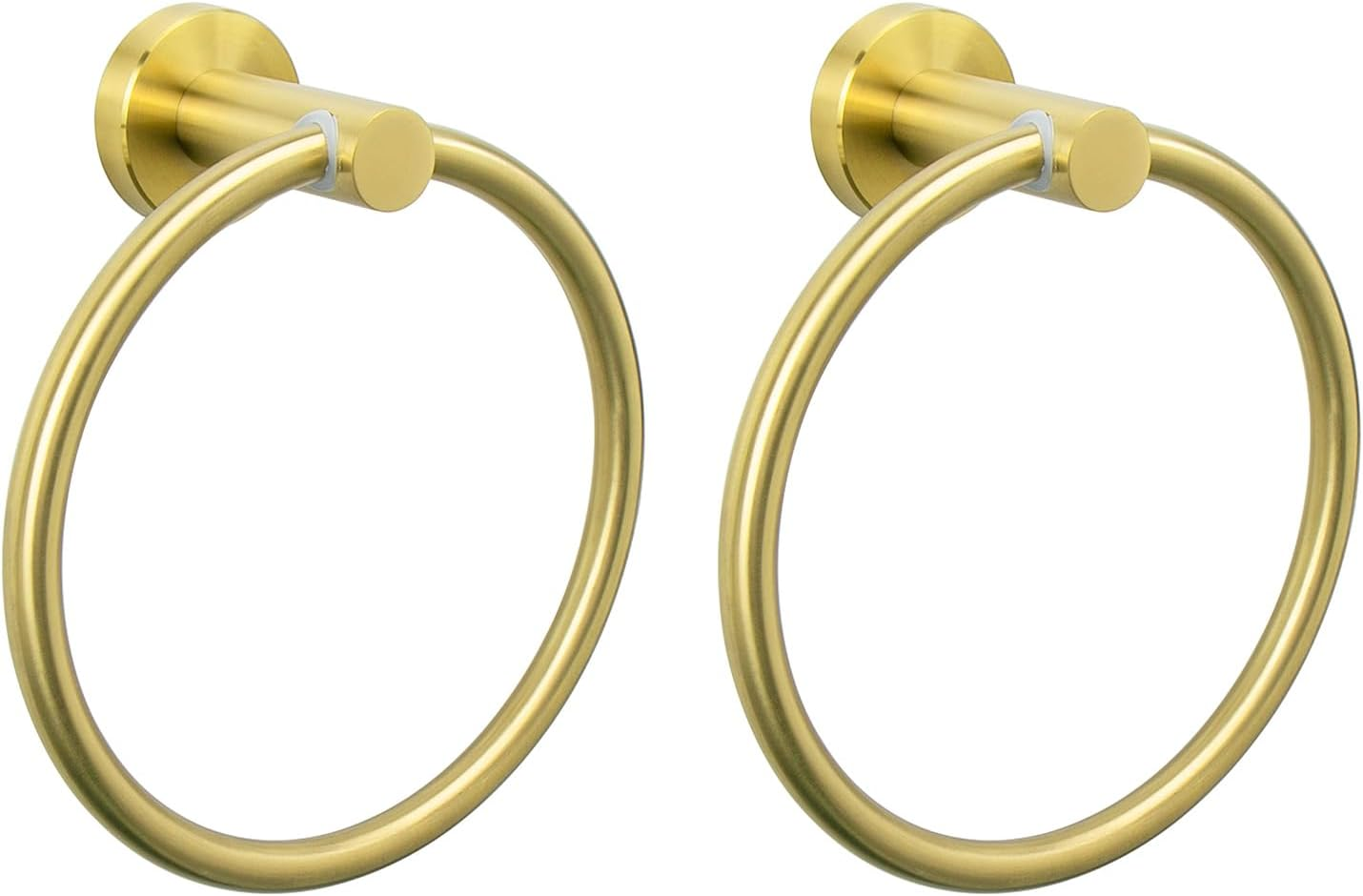 Nearmoon Bath Towel Ring, Bathroom Hardware Accessories-Thicken Stainless Steel Hand Towel Holder for Bathroom, Modern round Towel Hanger Wall Mounted (Matte Black, 1 Pack)