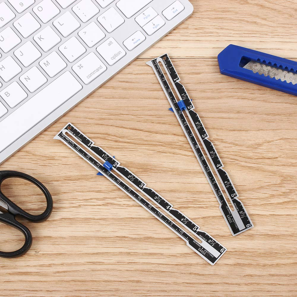 Sagasave 2Pcs Sewing Gauges, Adjustable Sliding Gauge Measuring Tool Fabric Quilting Ruler for Knitting, Crafting and DIY image number 3