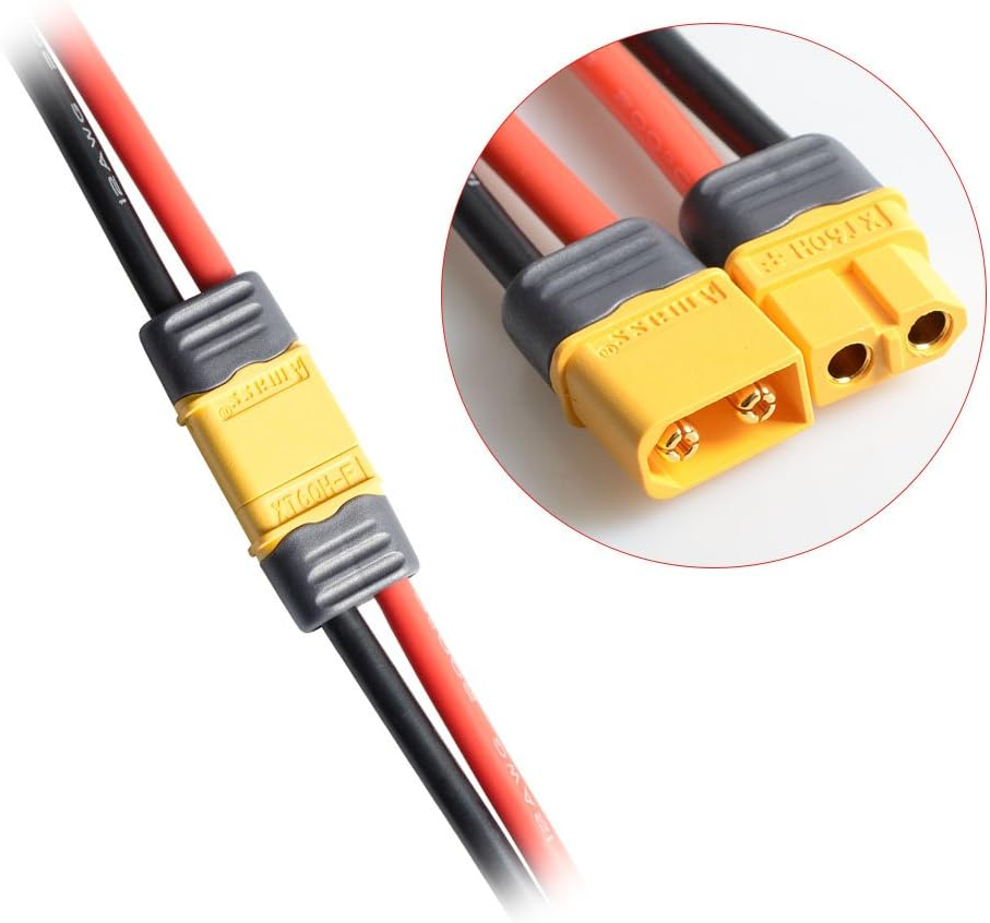 8Pcs XT60 Plug Male Female Connector with Sheath Housing Connector with 150Mm 12AWG Silicon Wire for RC Lipo Battery FPV Drone image number 2