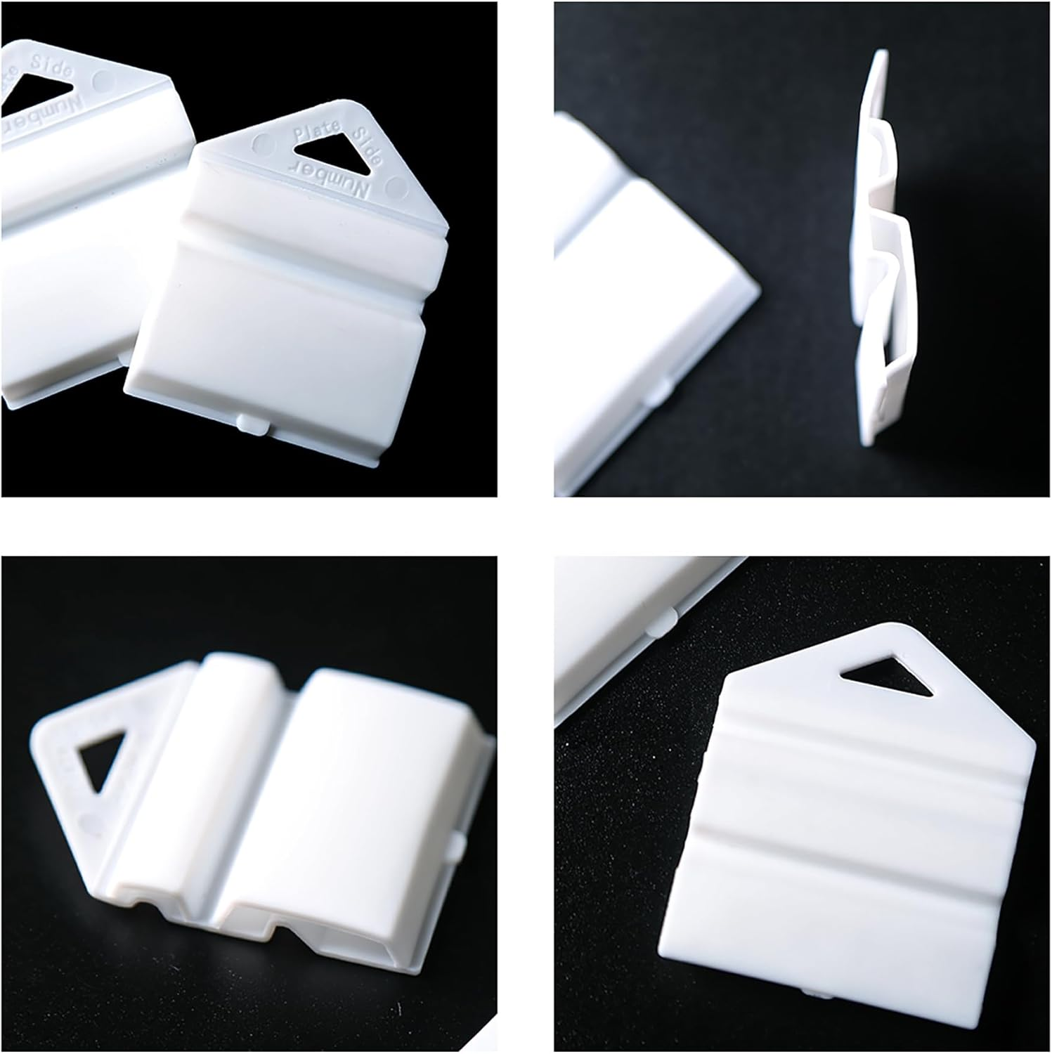 6&times;White L & P Plate Holder Clips - Number Plate Mounting Kit for Cars - Durable Plastic Car Accessories image number 5