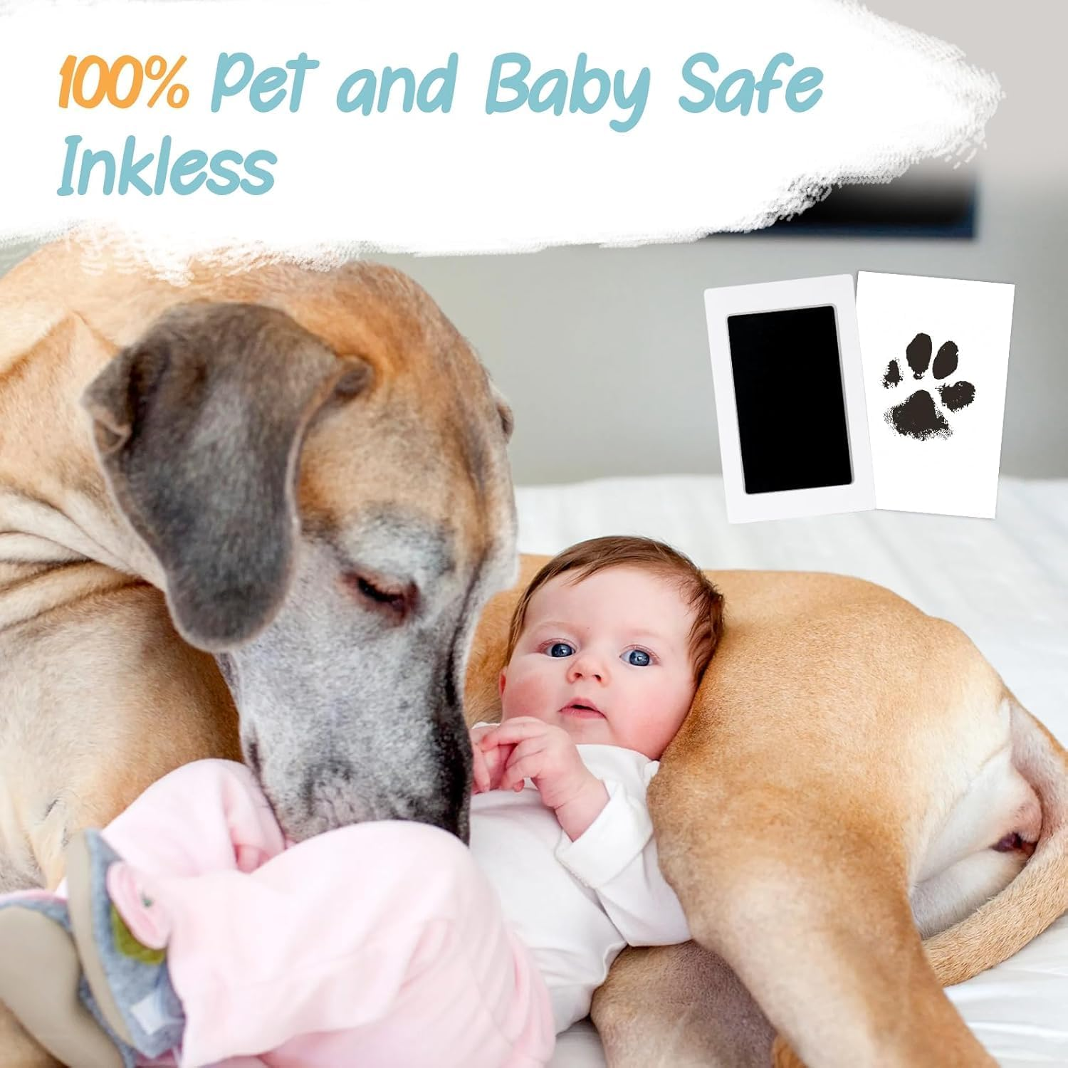 Inkless Baby Hand and Footprint Kit, Pet Paw Print Kit for Dogs Cats 4 Pack Newborn Inkless Print Pads Dog Nose Print Kit No Mess Newborn Baby Footprint Kit Baby Inkless Footprint Kit image number 4