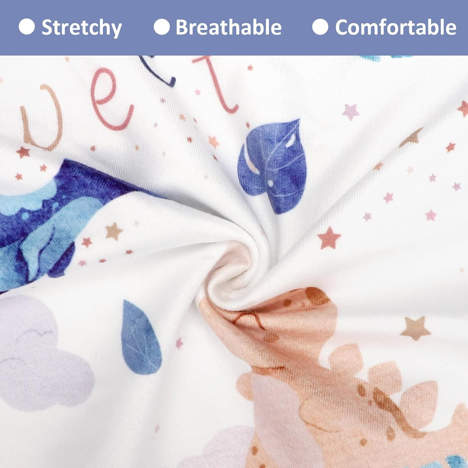 DILIMI Nursing Pillow Cover Stretchy Removable Case for Breastfeeding Pillows, Ultra Soft Comfortable Slipcover for Baby Girl and Boy, Watercolor Dinosaur and Leaves(Pillow Not Included) - Grey image number 4