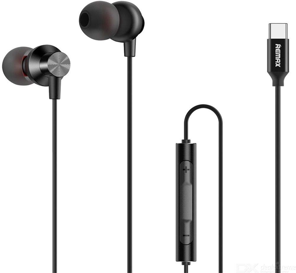Remax RM-560 Type-C Metal Wired Earphone, Black image number 2