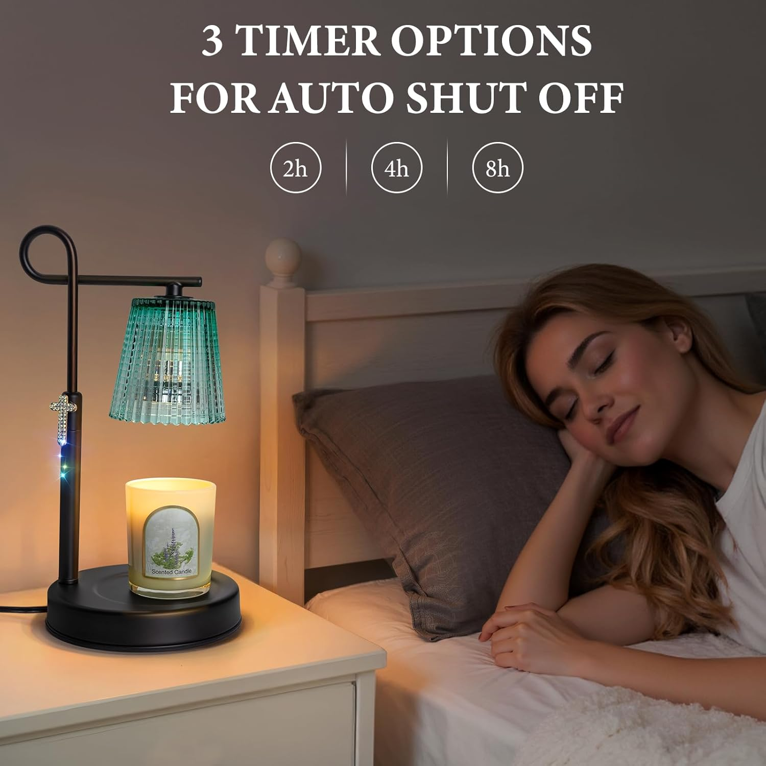 Candle Warmer Lamp with Timer Dimmer, Adjustable Height Wax Warmer Lamp for Jar Candle, Wax Melter House Warming Gifts New Home D&eacute;cor, Birthday Gifts for Women Mom (Gold) - Black image number 6